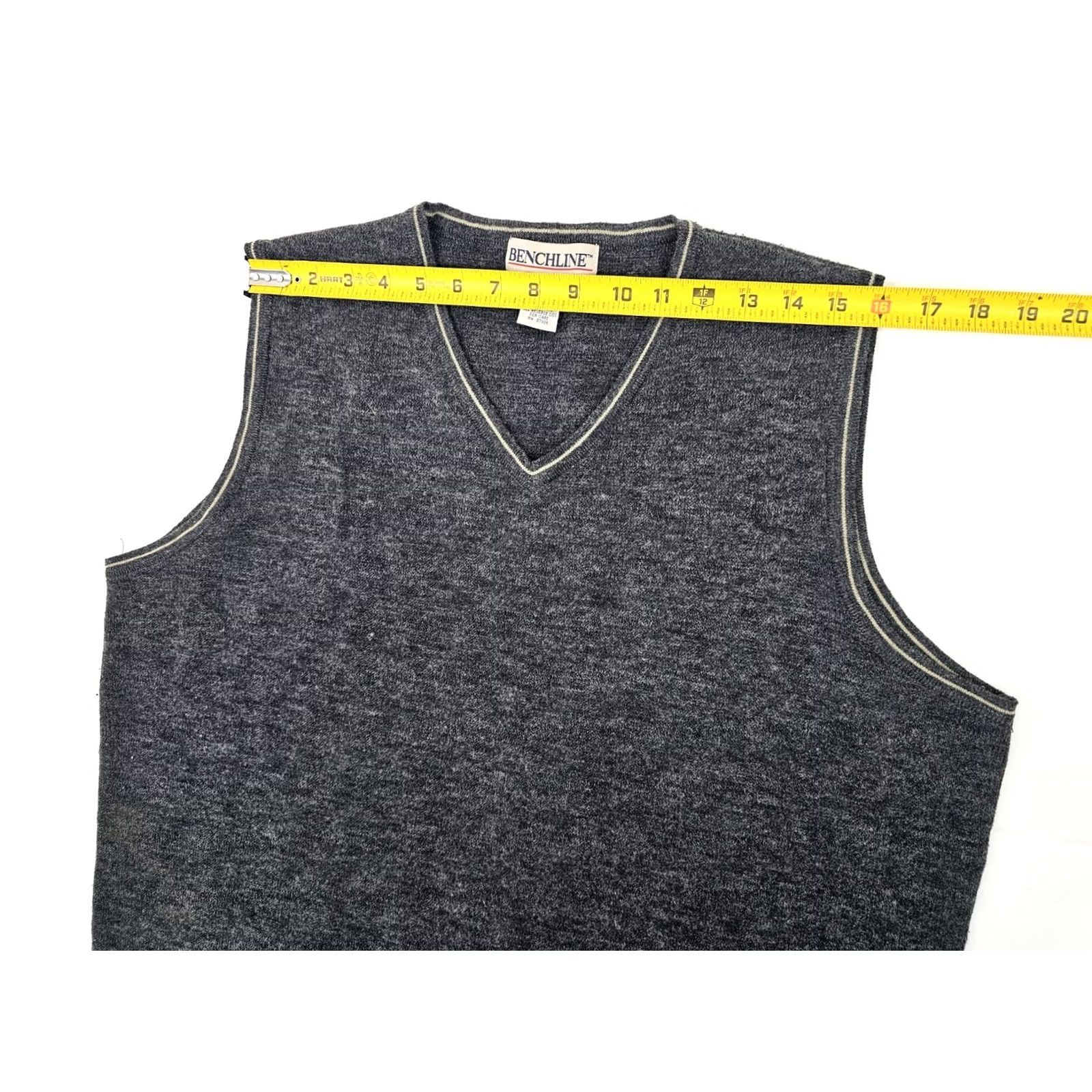 Vintage Vtg Benchline Vest Men L Gray Wool Blend Sleeveless V Neck Heathered Washable Size US L / EU 52-54 / 3 - 6 Thumbnail