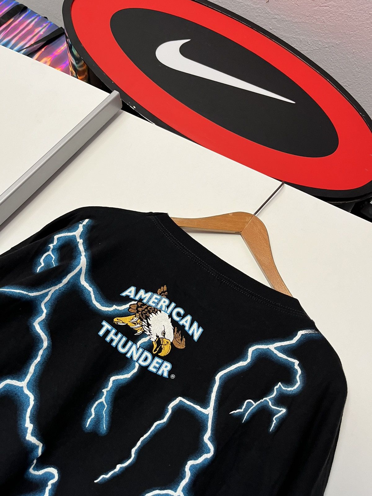 Vintage VTG 90’s Single Stitch American Thunder Graphic Tee Opium og Size US XXL / EU 58 / 5 - 6 Thumbnail