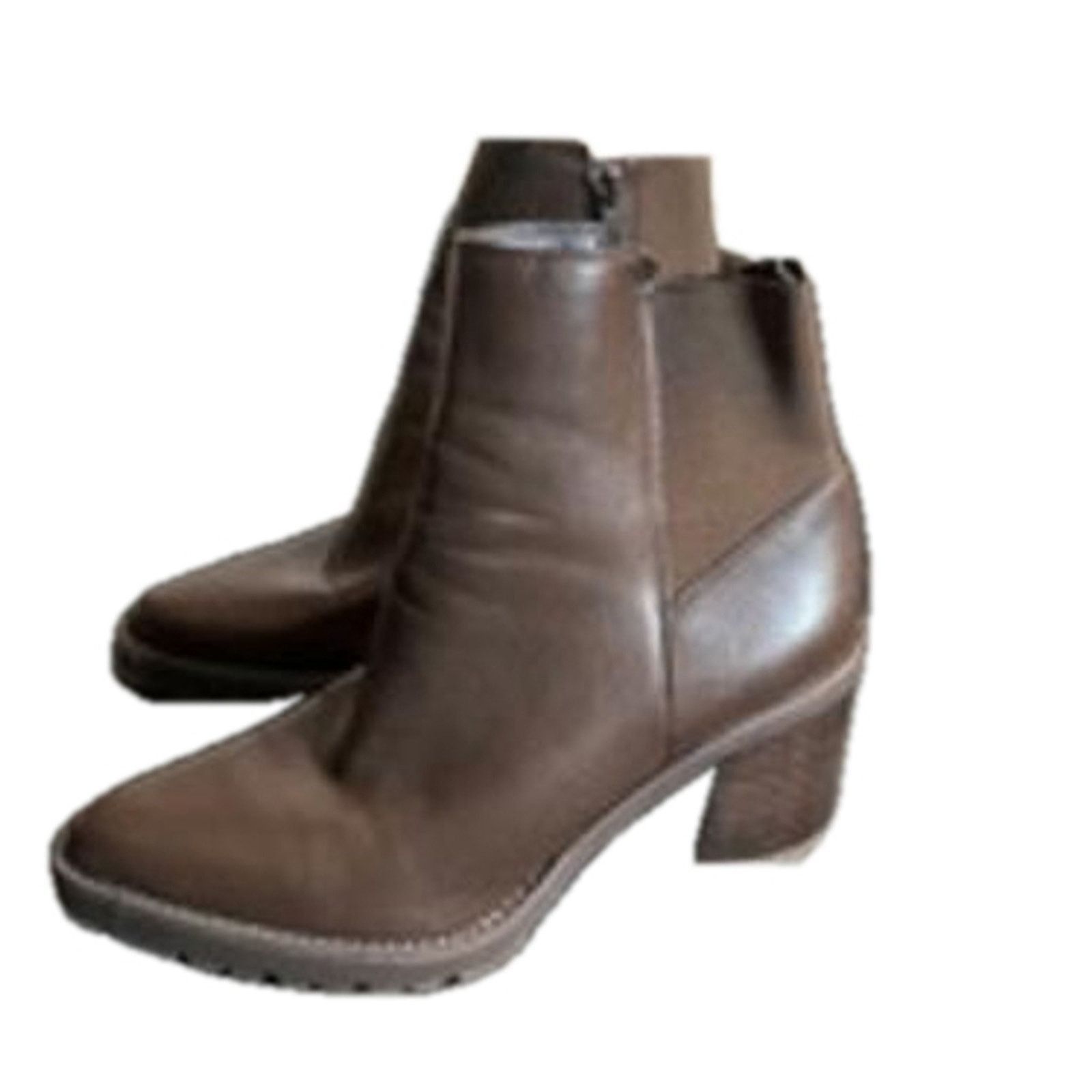 Franco Sarto Franco Sarto Brown Ankle Boots Tallon Block Heel Zip 7.5M Size US 7.5 / IT 37.5 - 2 Thumbnail
