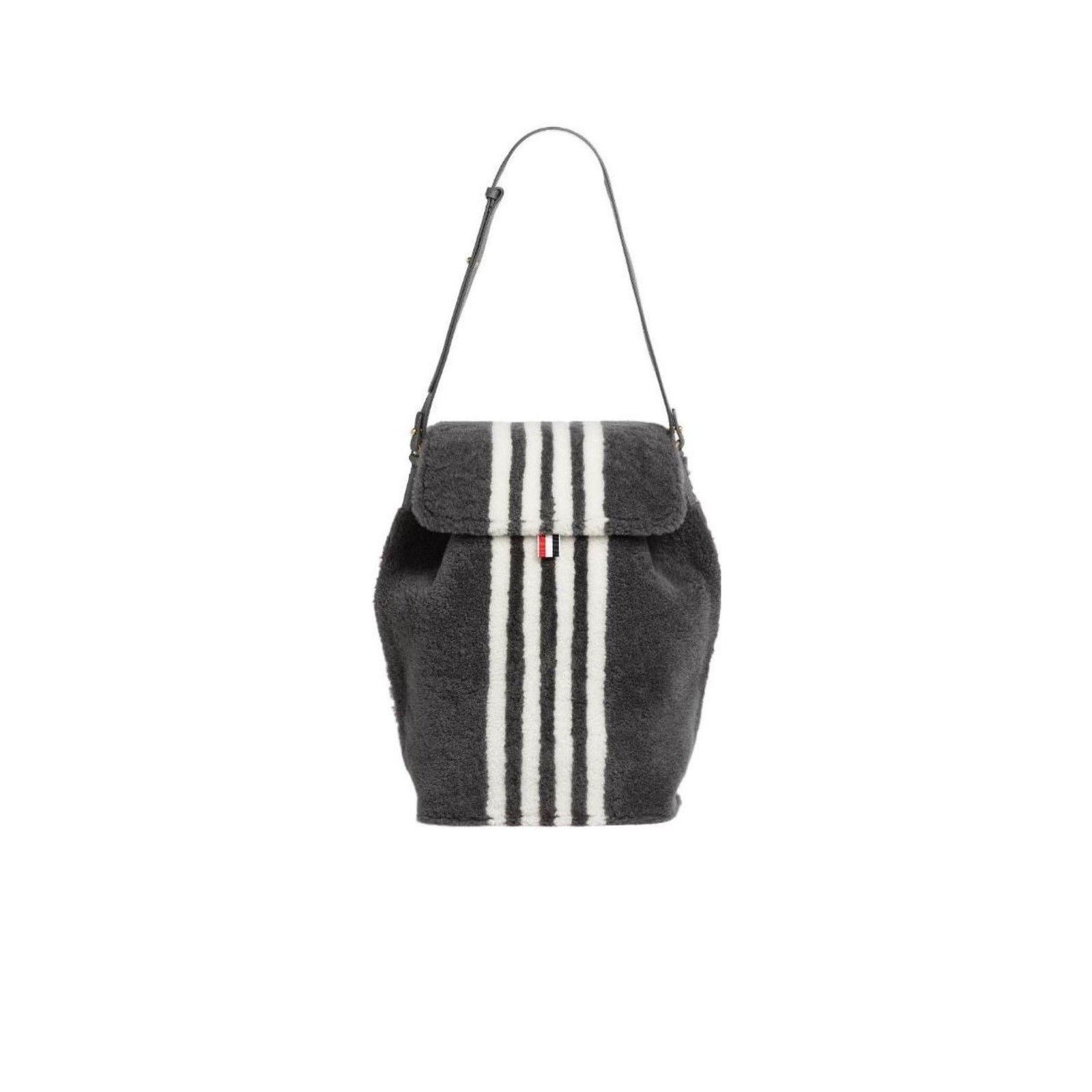 Thom Browne Rare NWT $4000 Thom Browne Grey Shearling & Leather Backpack Size ONE SIZE - 3 Thumbnail