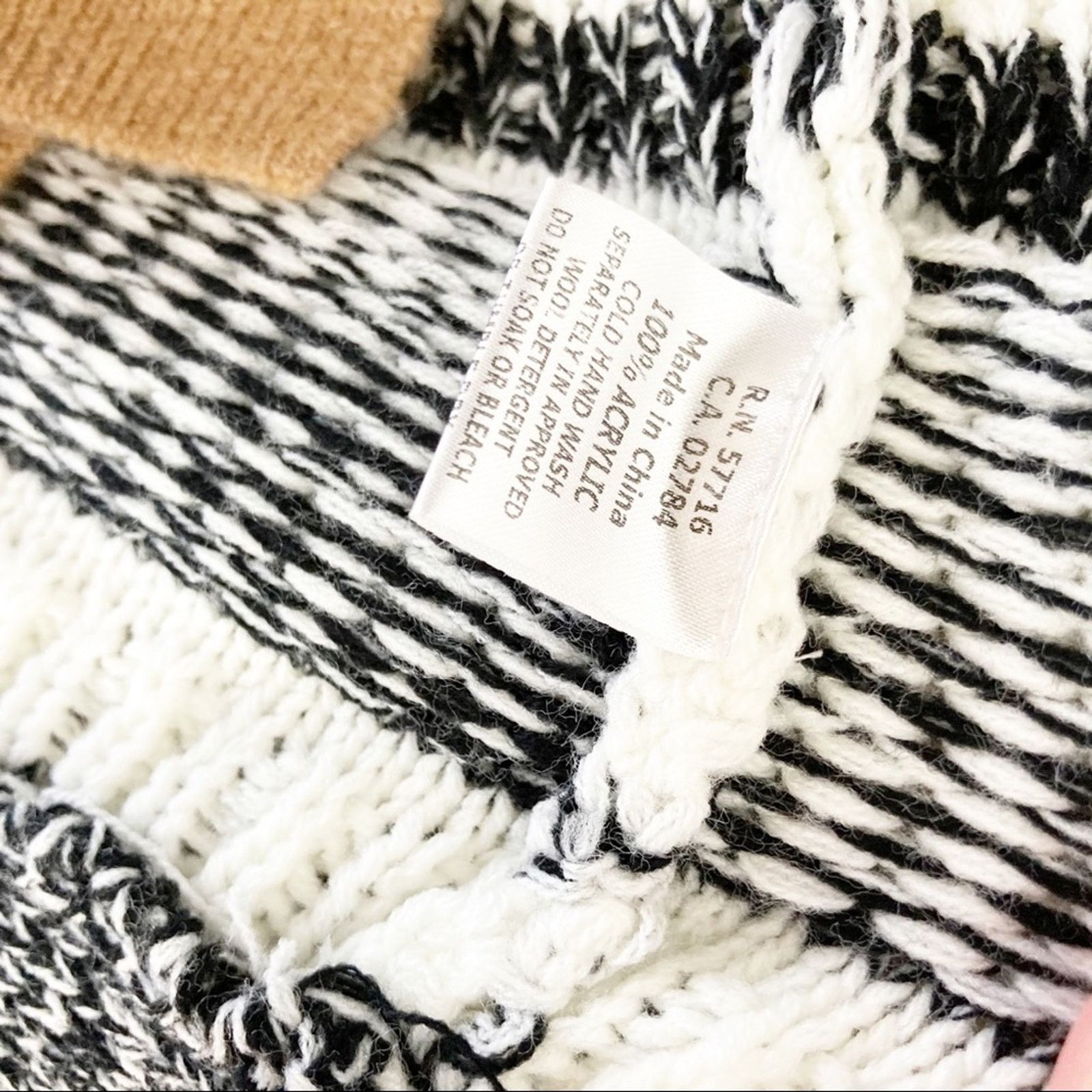 Other Papillon Black White Knit Fringe Open Front Cardigan Sz S Size S / US 4 / IT 40 - 7 Thumbnail