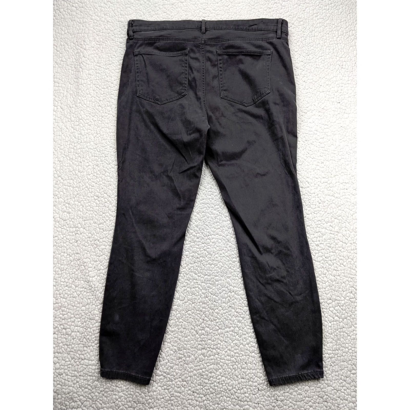 Loft LOFT Sailor Button Skinny Womens 12 Gray High Rise Jeans Denim Dark Wash Stretch Zip Fly Trousers Women Pants Jeans 27.5 Inseam Size 25" / US 0 / IT 36 - 3 Thumbnail