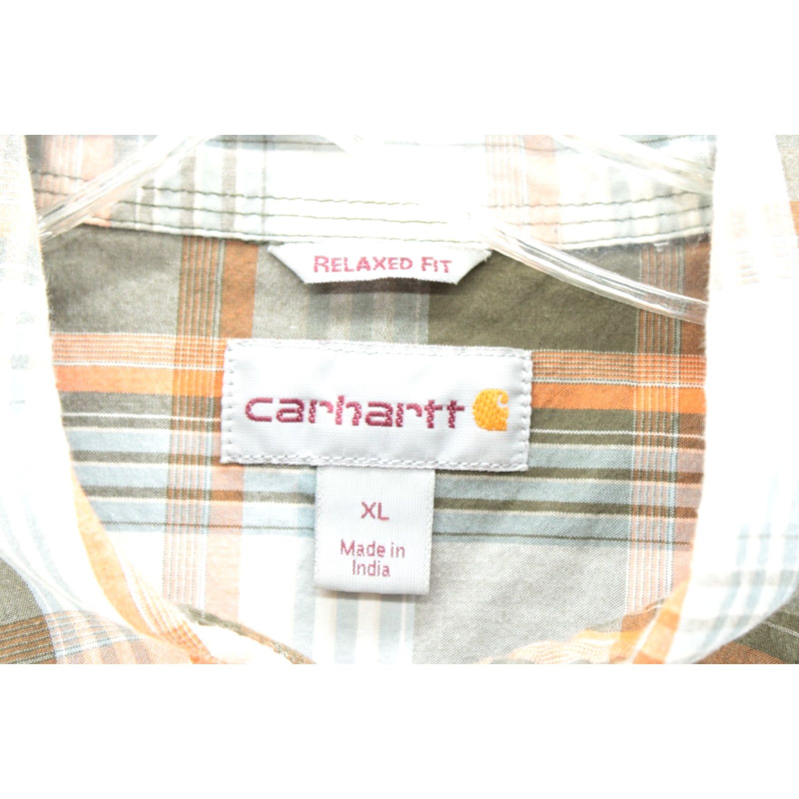Carhartt Carhartt Shirt Mens XL Brown Plaid Short Sleeve Relaxed Fit Work Ranch Farmer Shirt Button-Up Casual Wear Mens XL Brown Plaid Workwear Size US XL / EU 56 / 4 - 4 Thumbnail