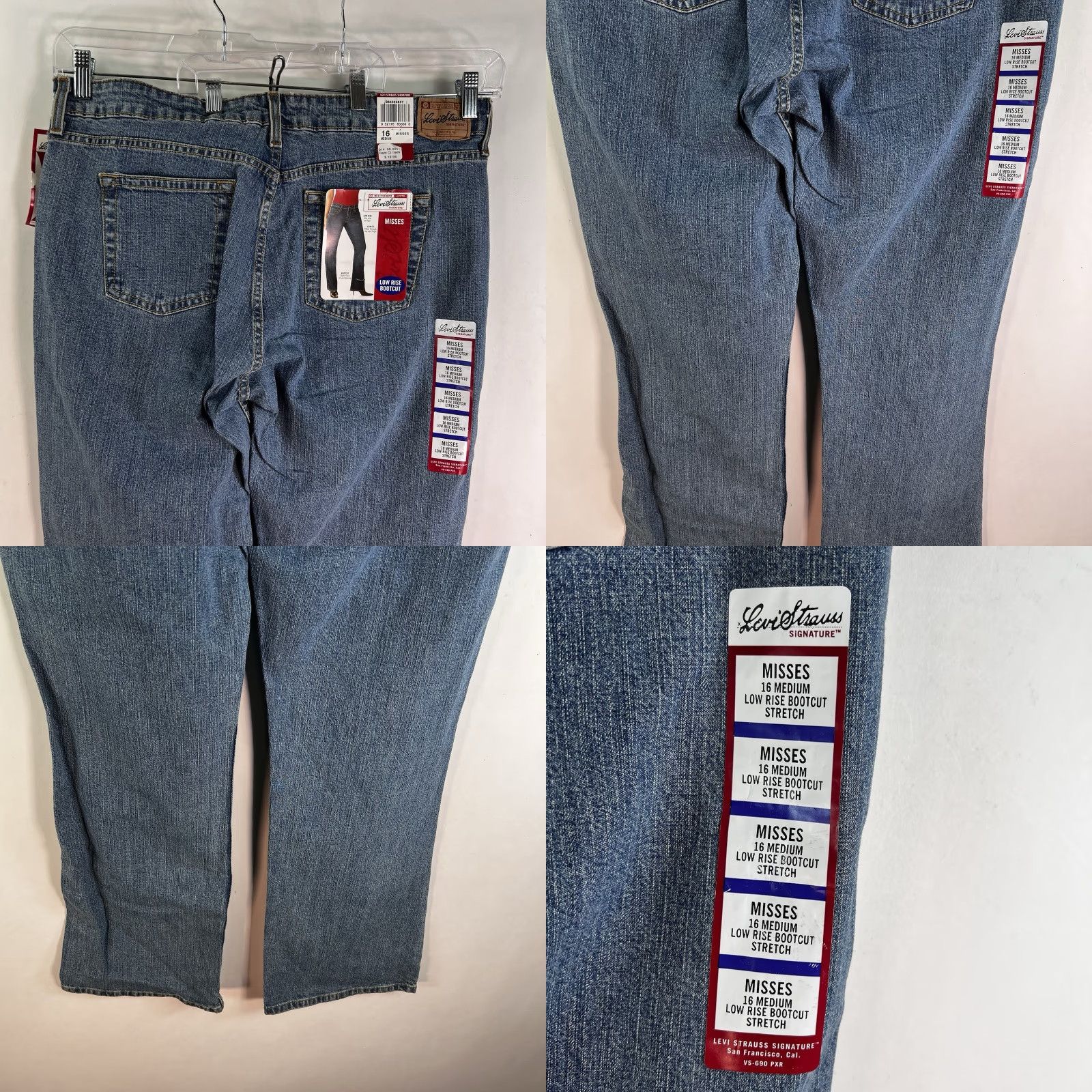 Levi's VINTAGE Levi's Signature Modern Boot Cut Denim Jeans Women 16 Blue 39x33 NWT Slim Stretch Leather Logo Zipper Button 5-Pocket Jeans Mens? Size 38" / US 16 / IT 52 - 8 Thumbnail
