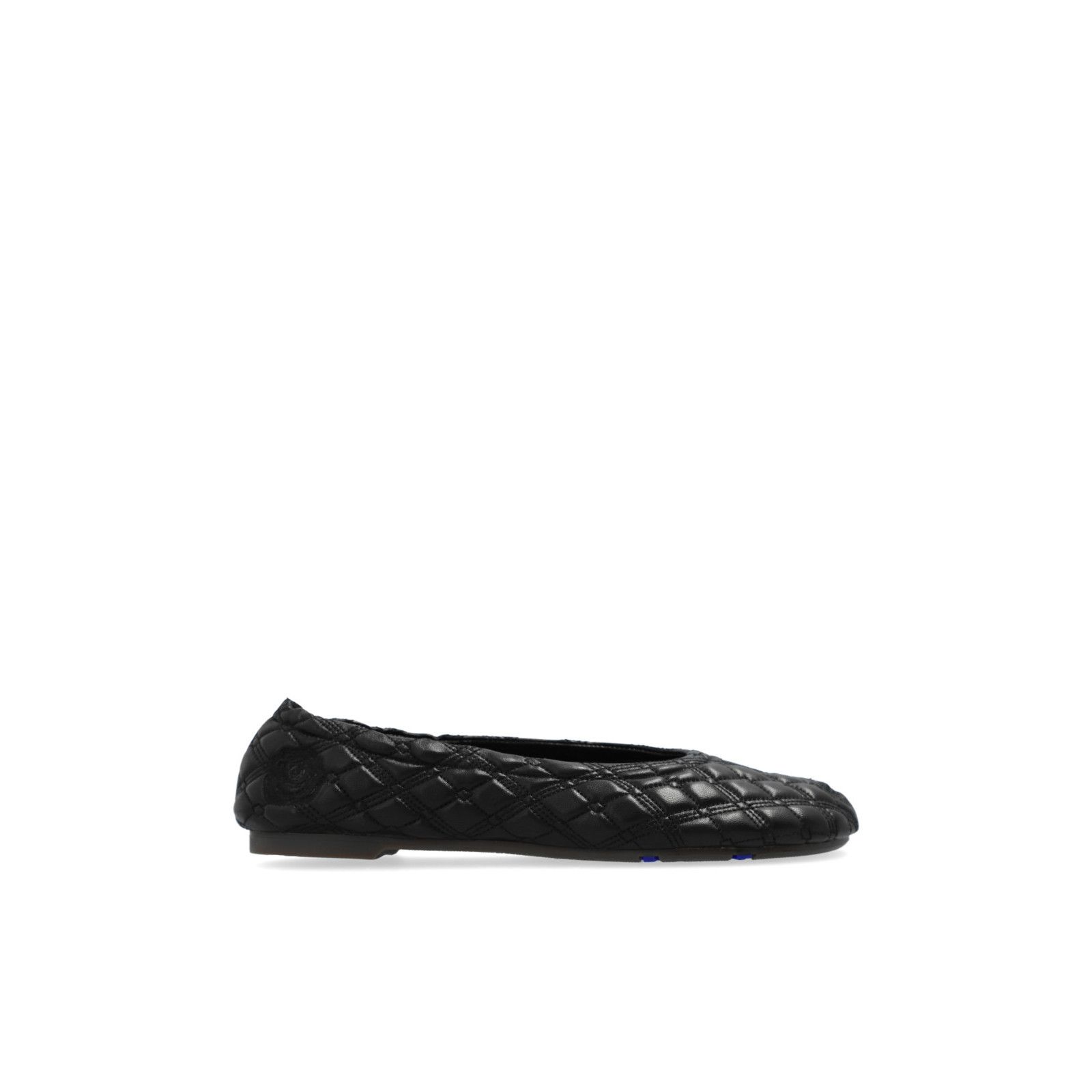 BURBERRY Sadler Black Quilted Leather Ballerina Flats New &