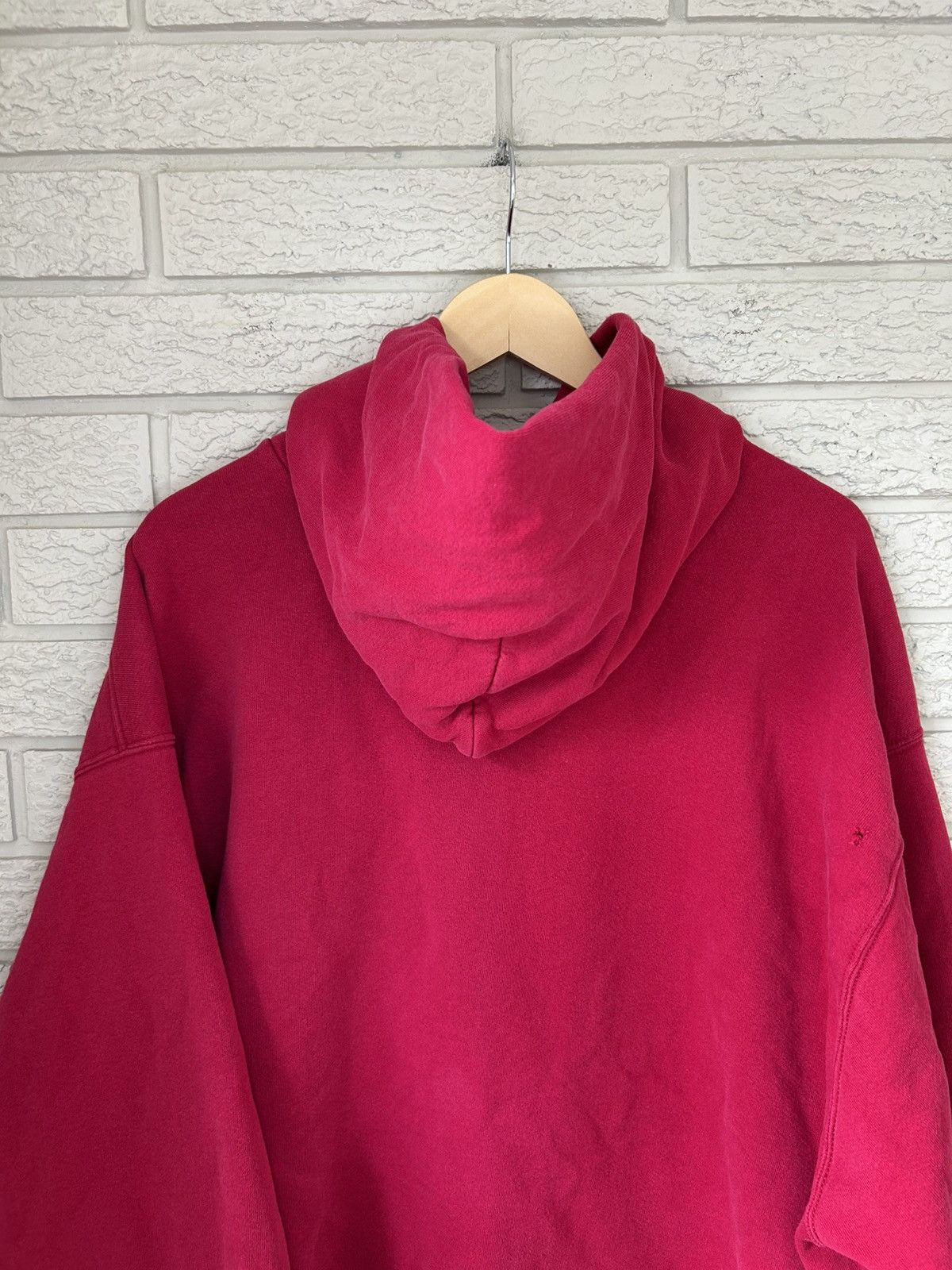 Nike × Vintage Vintage 90s Nike Swoosh Red Pullover Hoodie Size US XXL / EU 58 / 5 - 6 Thumbnail