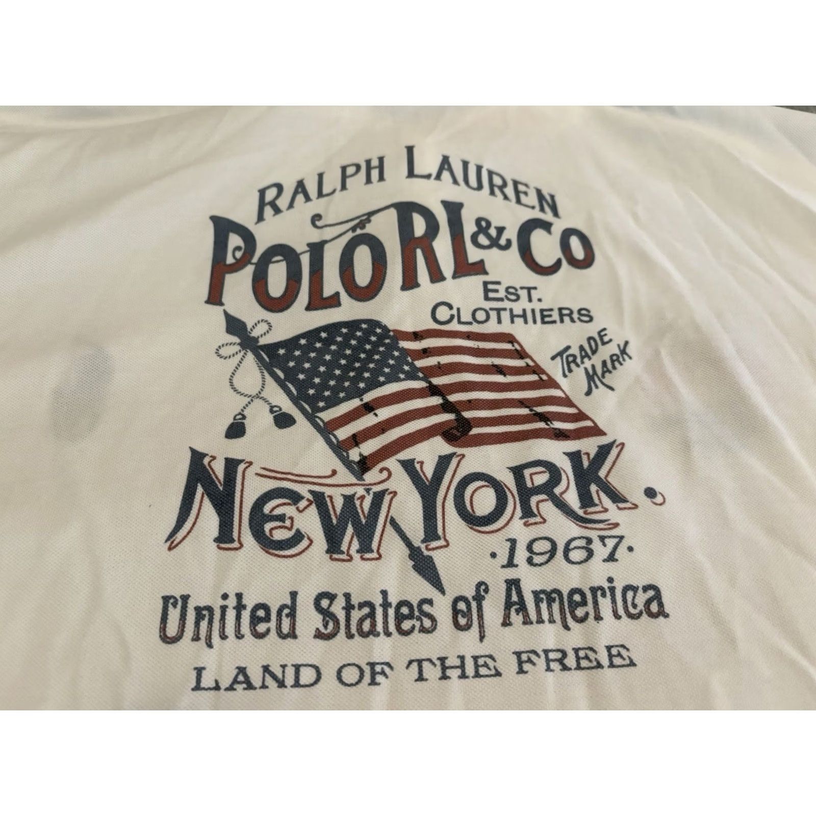 Polo Ralph Lauren Polo Ralph Lauren Polo Shirt White Short Sleeve USA Flag Big Pony Mens 4XLT Size US XXL / EU 58 / 5 - 2 Thumbnail