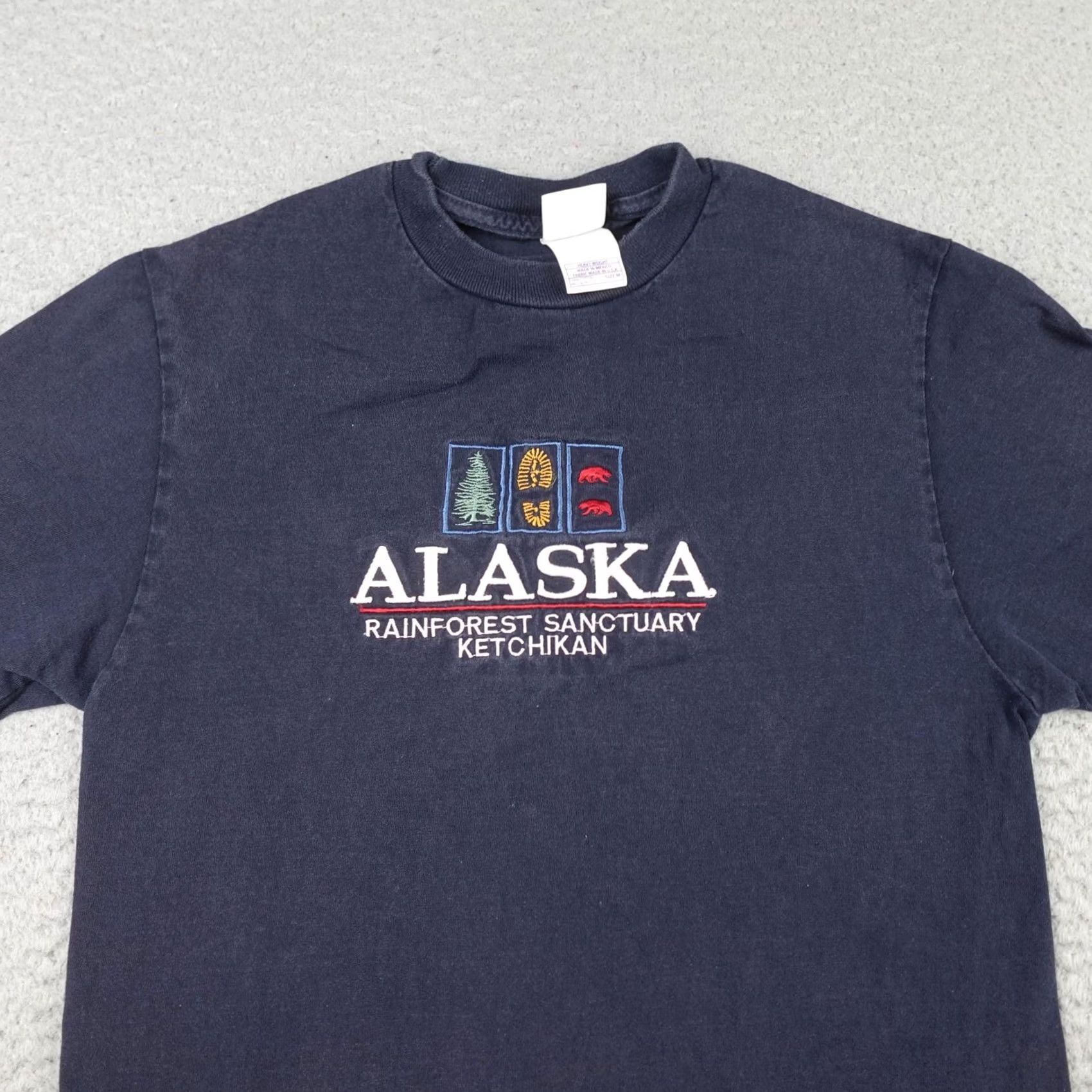Sanctuary VINTAGE Alaska Rainforest Sanctuary Shirt Mens M Blue Ketchikan Nature Tee Intex Size US M / EU 48-50 / 2 - 4 Thumbnail
