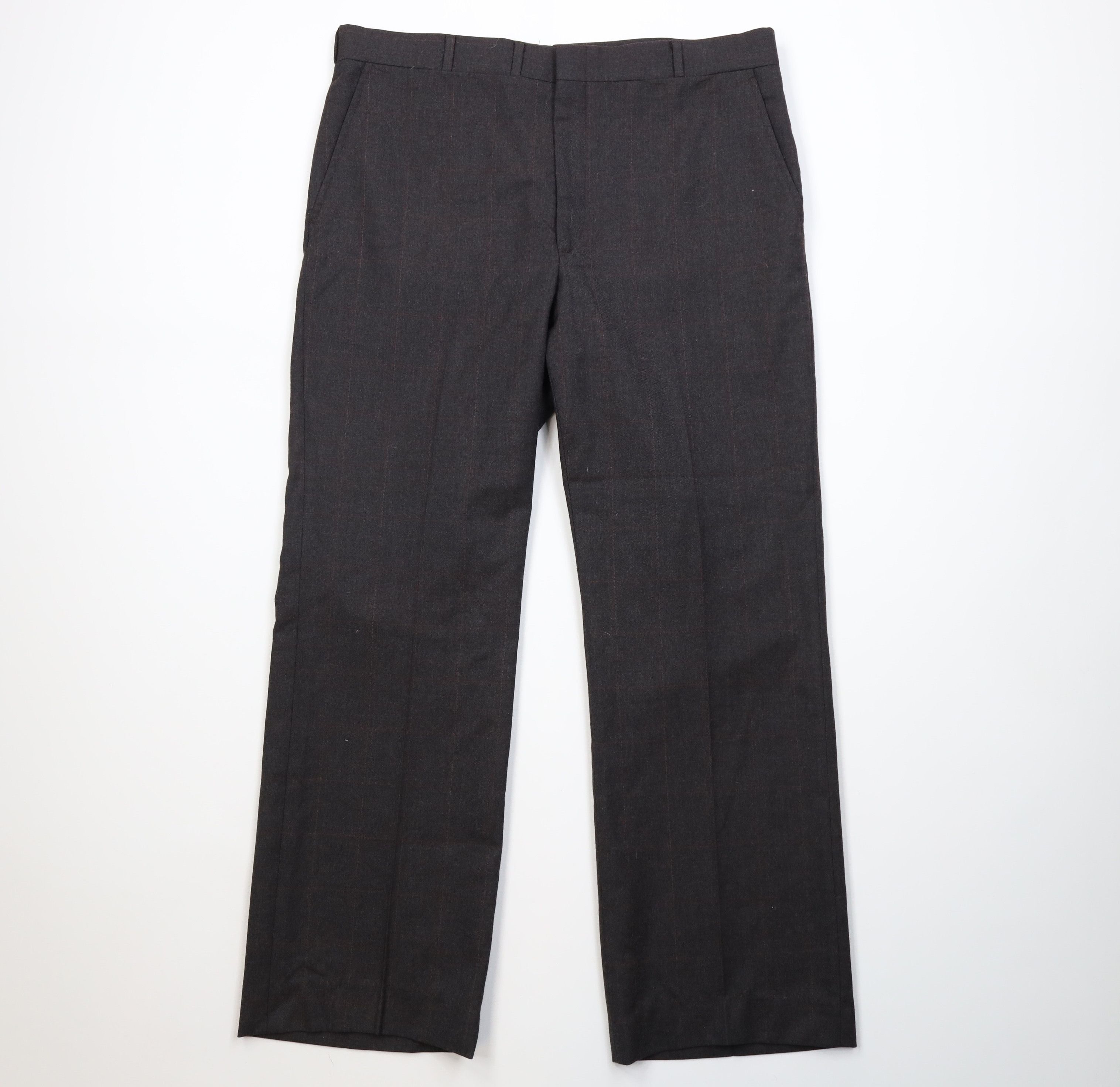 Vintage Vintage 70s Streetwear Knit Wide Leg Chino Pants Plaid USA Size US 36 / EU 52 - 1 Thumbnail