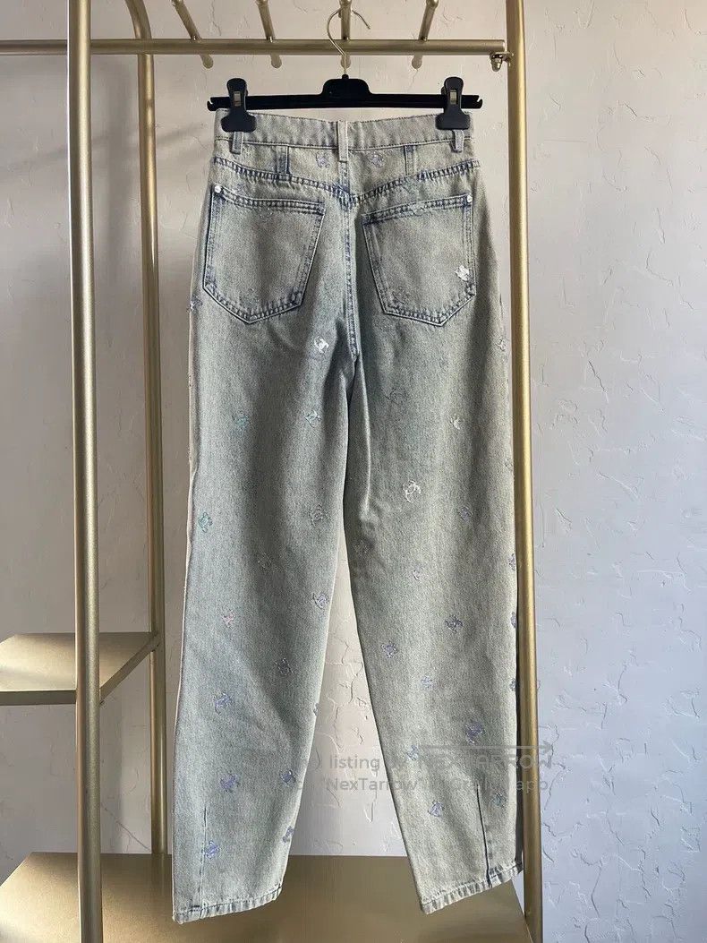 Chanel Chanel 21k light blue logo high-waisted jeans radish pants Size 42" / US 20 - 2 Thumbnail