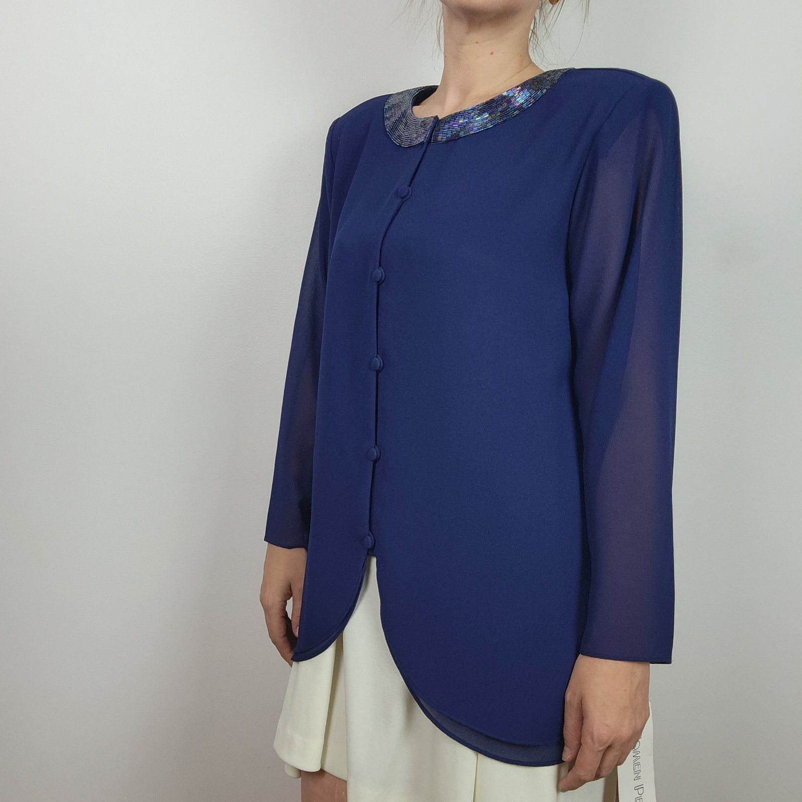 Other Patra Beaded Dressy Jacket Sheer Arms Plus Size 18 NWT Size XXL / US 16-18 / IT 52-54 - 3 Thumbnail