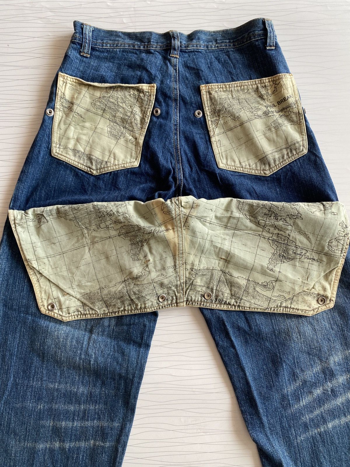 JNCO Vintage Y2K SOUL BREAK Denim Baggy Jeans Buckle Back Size US 30 / EU 46 - 13 Thumbnail