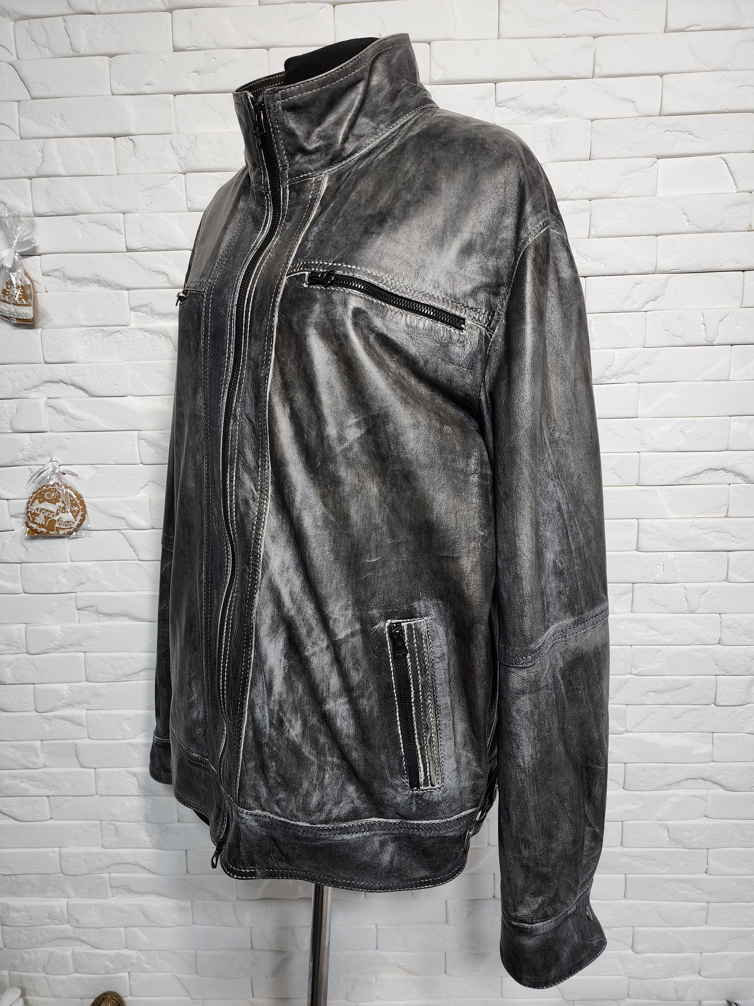 Uniqlo Gray Leather Jacket: Men's Sporty Style Size US L / EU 52-54 / 3 - 2 Thumbnail