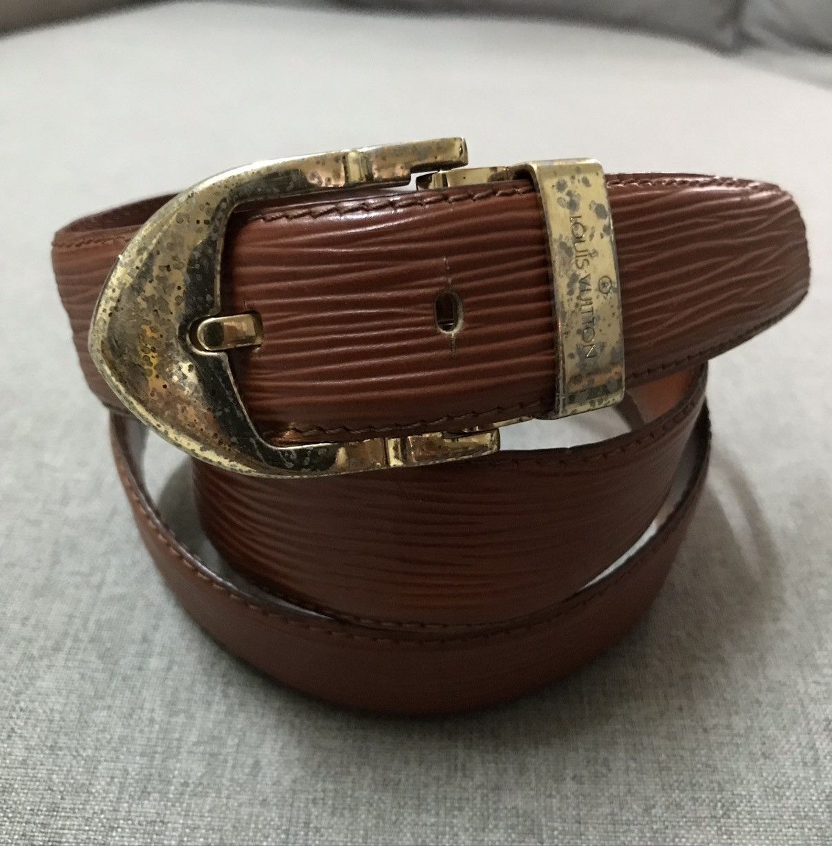 Louis Vuitton Vintage Louis Vuitton Epi Leather Brown Belt Size ONE SIZE - 1 Thumbnail