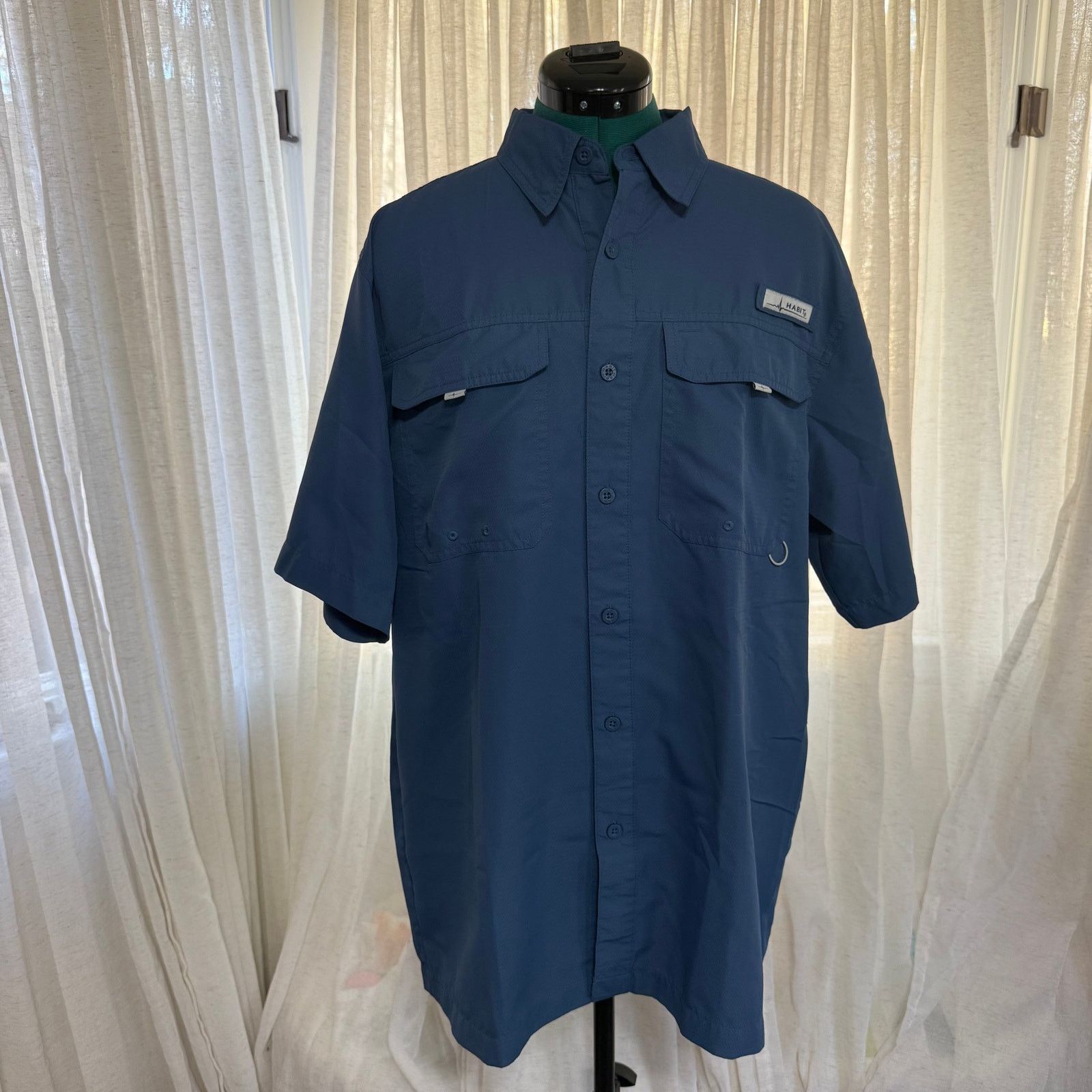 Other Habit Navy Performance Fishing Shirt | Sz M Size US M / EU 48-50 / 2 - 2 Thumbnail