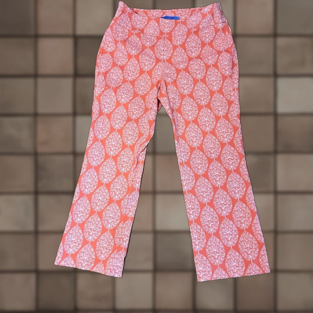 J.McLaughlin J.McLaughlin Ivy Pants Women's Size 6 Coral Floral Slim Tapered Casual Size 28" / US 6 / IT 42 - 1 Thumbnail