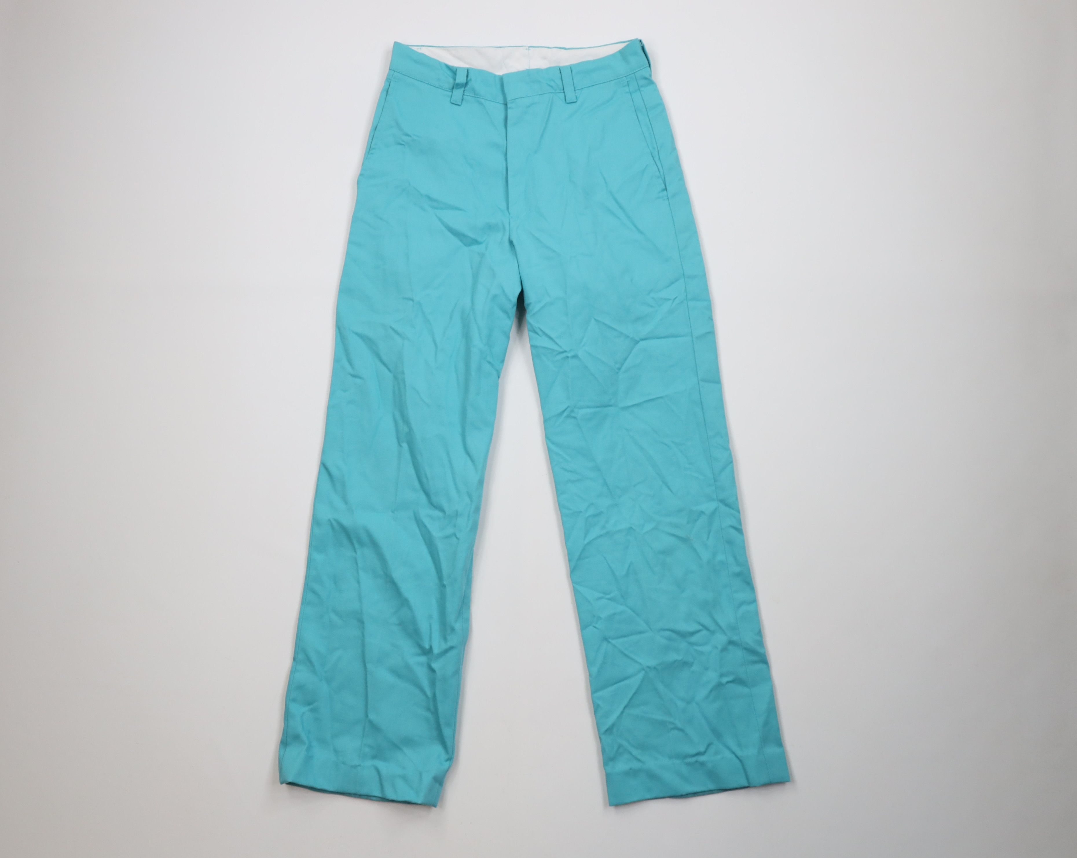 Vintage Vintage 70s Streetwear Flared Wide Leg Chino Pants Blue USA Size 27" / US 4 / IT 40 - 1 Thumbnail
