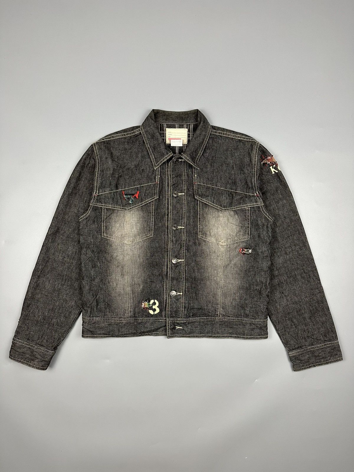 Japanese Brand Distressed K Company Sashiko Boro Denim Jacket Size US L / EU 52-54 / 3 - 1 Thumbnail