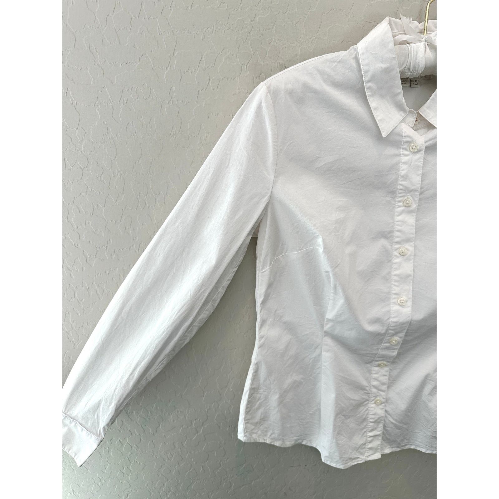Boden BODEN | Petite White Cotton Blend Classic Button Up Blouse Size M / US 6-8 / IT 42-44 - 3 Thumbnail