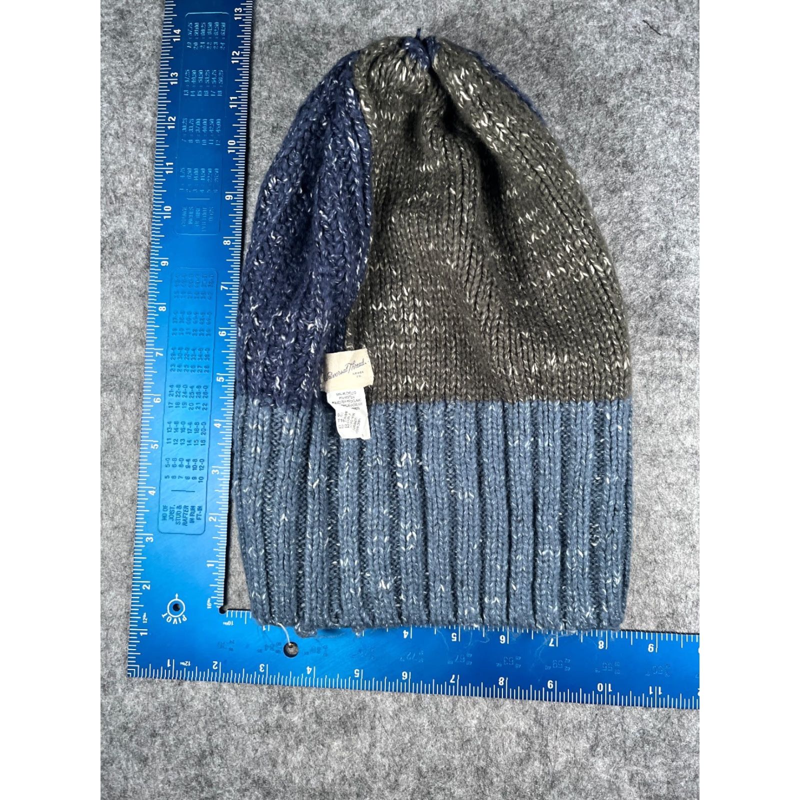 Vintage Universal Thread Beanie Women One Size Blue Gray Polyester Blend Toque Ski Size ONE SIZE - 6 Thumbnail