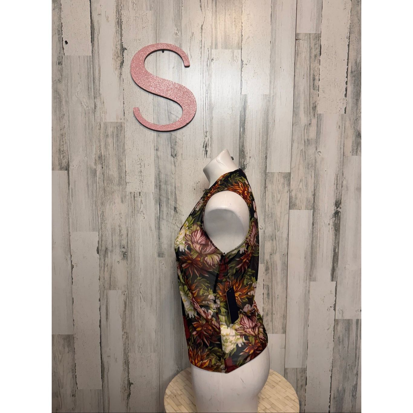 Other Rachel Roy Floral Mesh Sleeveless Wrap Top Size Small Size S / US 4 / IT 40 - 6 Thumbnail