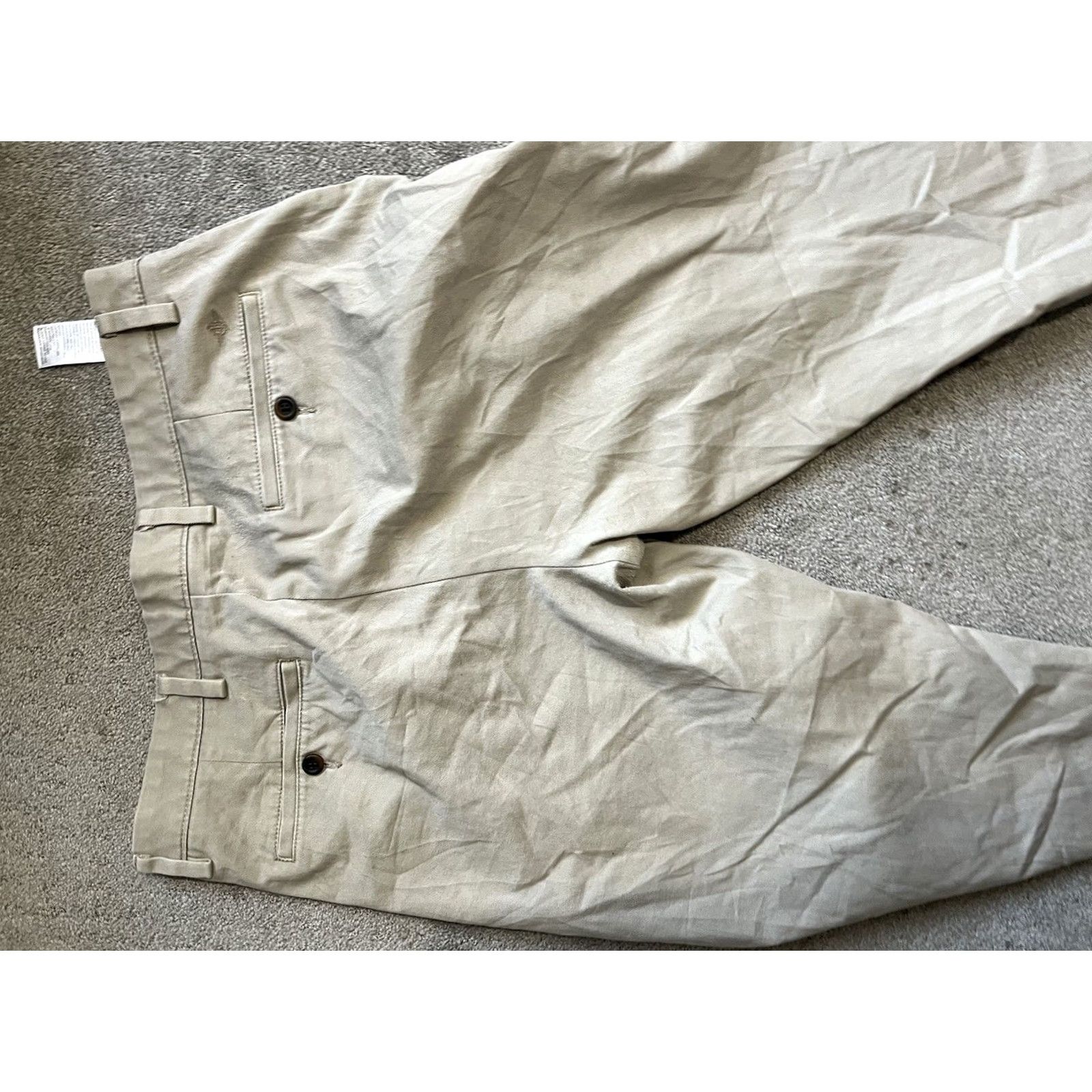 Dockers DOCKERS Chinos Pants Flat Front 36x34 Beige 100% Cotton Classic Fit Men Regular Solid D3 Front Style Chinos Mens Size US 36 / EU 52 - 4 Thumbnail