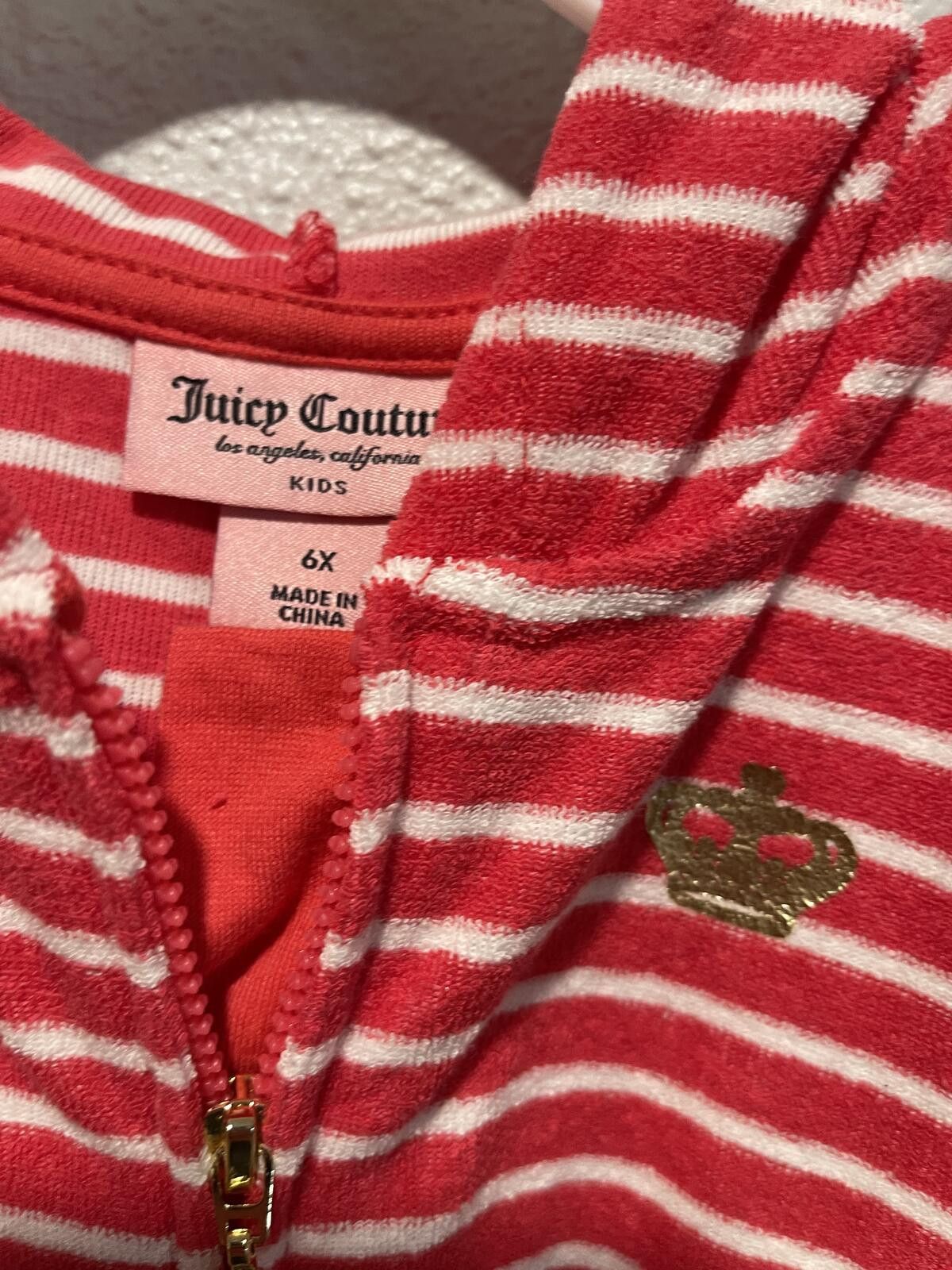Juicy Couture Jeans Juicy Couture Girls' Hooded Romper Swimwear Size 6X Size ONE SIZE - 4 Thumbnail