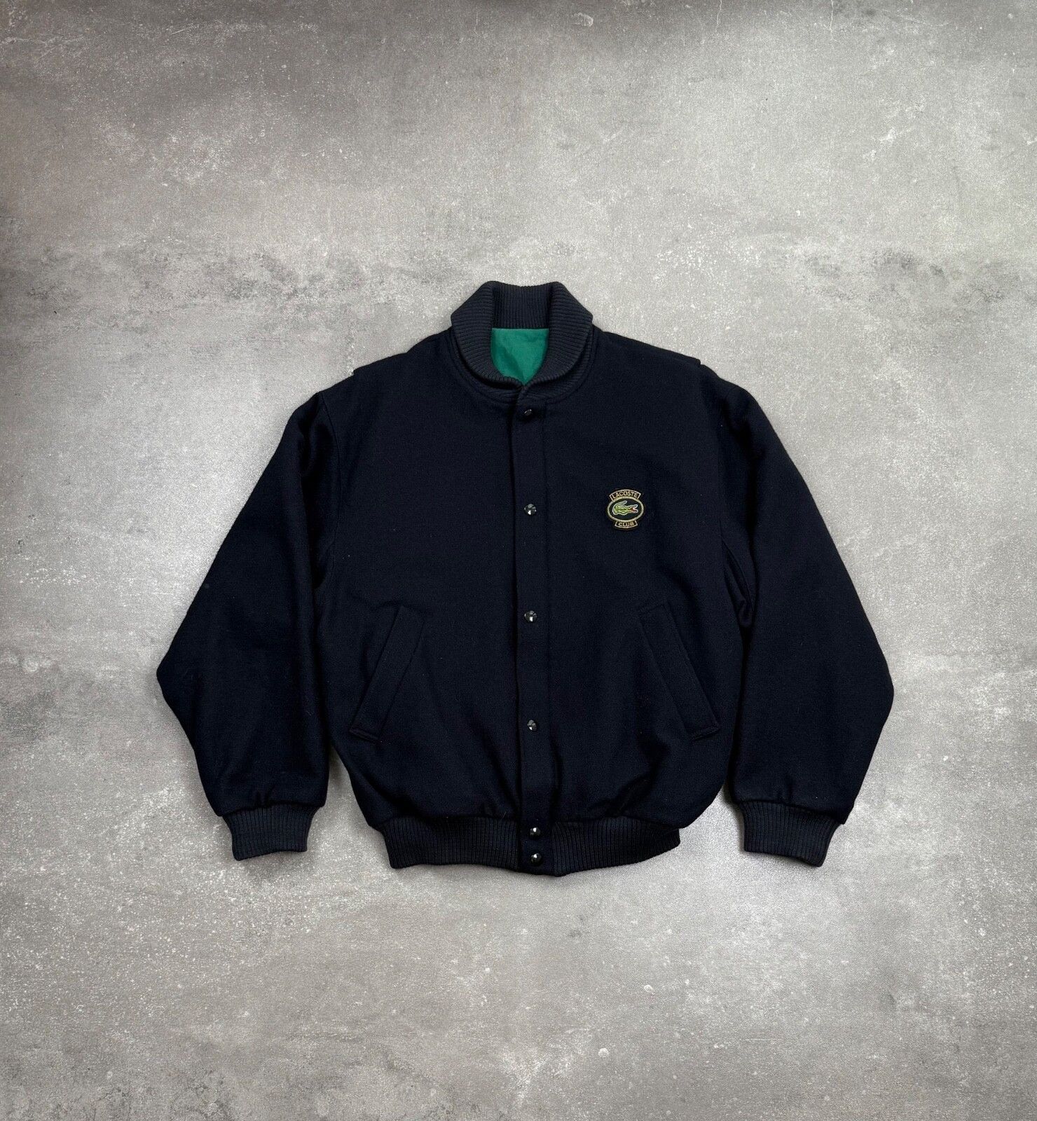 S*O様 90s vtg lacoste wool bomber jacket 80s 90s Vintage Men's Chemise LACOSTE Club Navy Blue Wool
