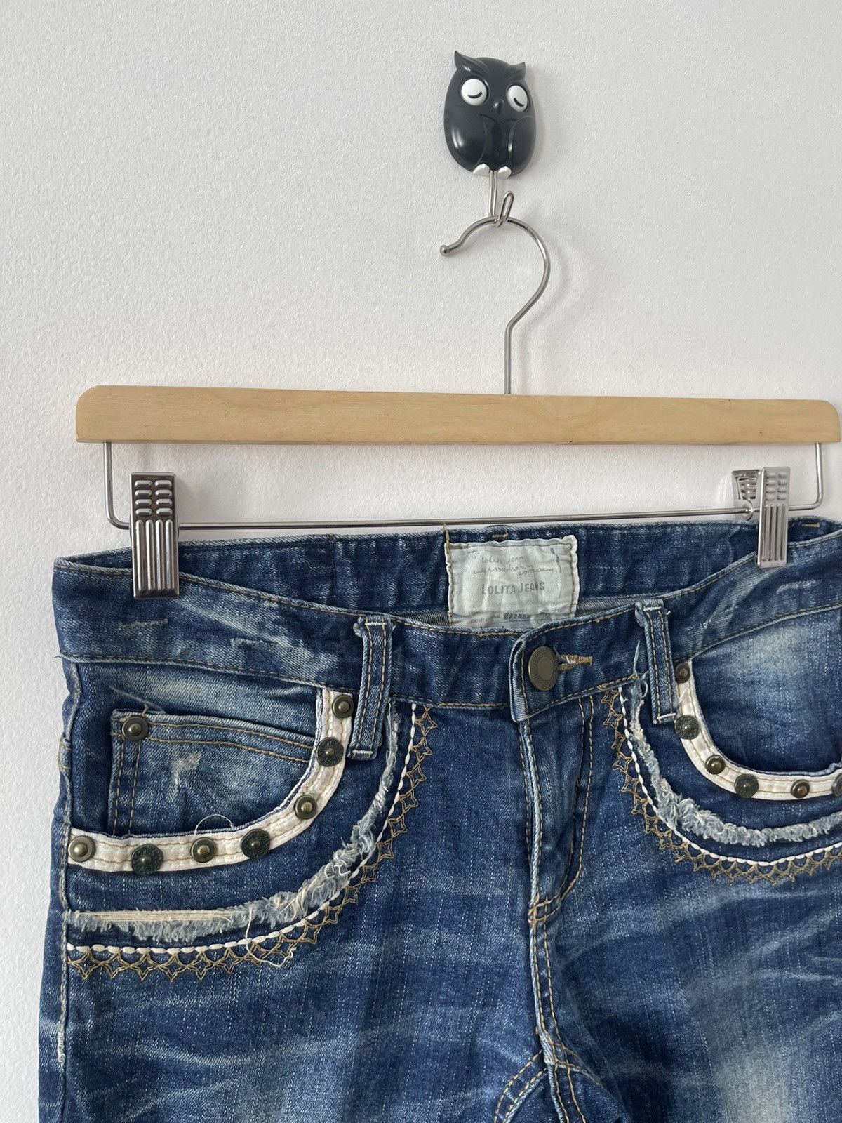 Japanese Brand Rare Vintage LOLITA JEANS Yoshitomo Nara Style Wings Pockets Size US 28 / EU 44 - 13 Thumbnail