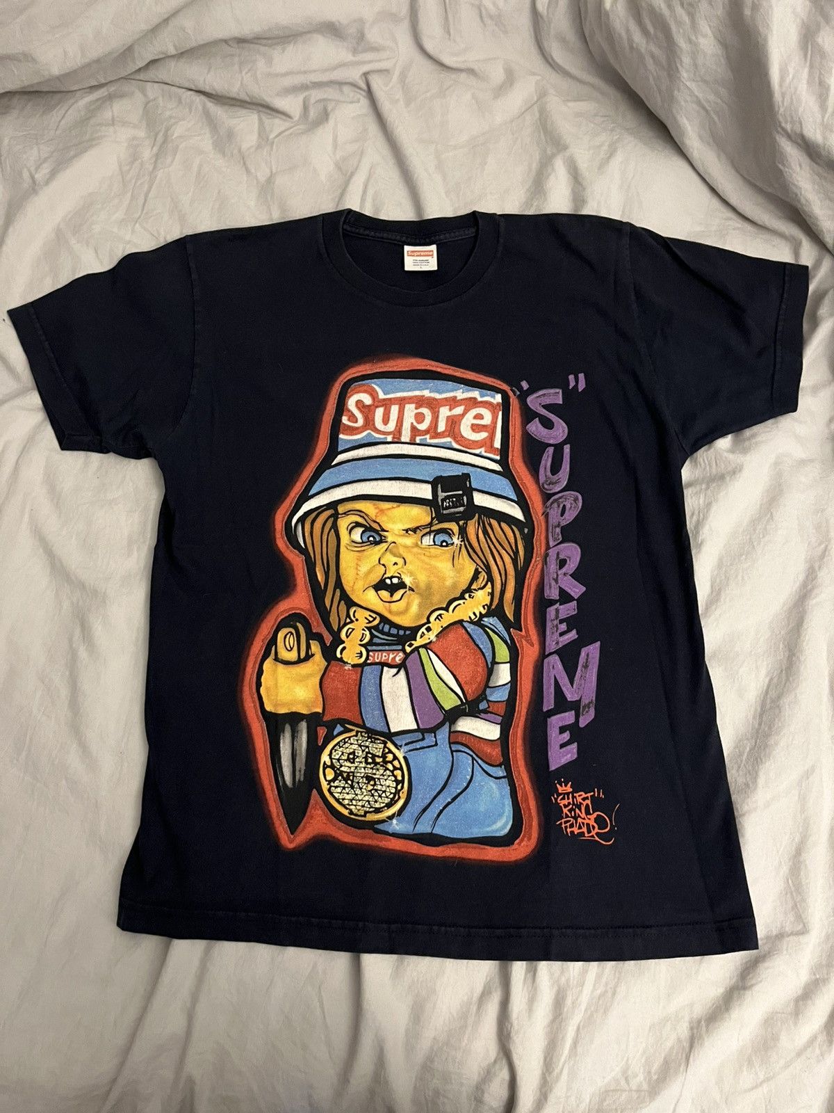 Supreme CHUCKY Supreme Chucky X Shirt Kings Black Graffiti T Shirt