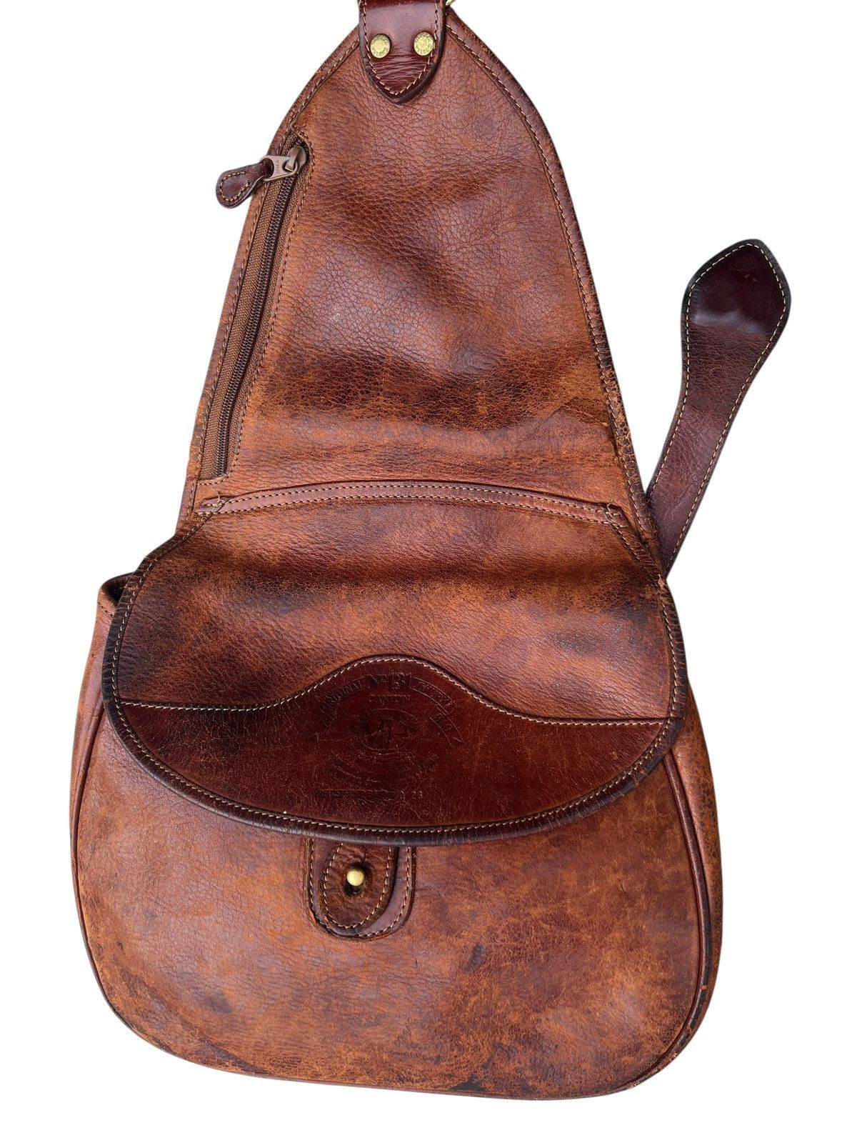 Leather Distressed Patina Leather Cross Body Bag Marley Hodgson Size ONE SIZE - 7 Thumbnail