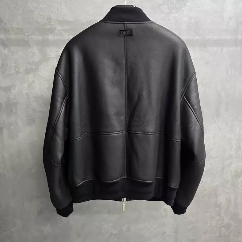 Dior Black Long Sleeve Zip Leather Jacket-2505 Size US XXL / EU 58 / 5 - 2 Thumbnail
