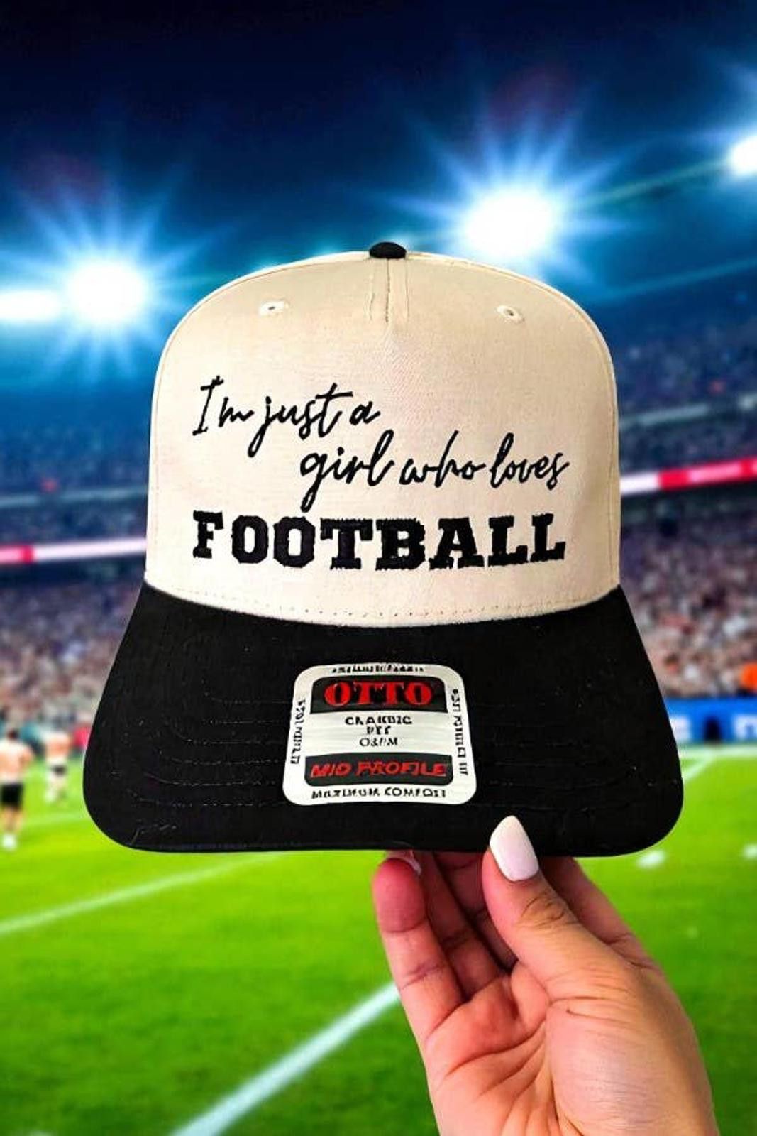 Other Just a Girl Who Loves Football Embroidered Hat Size ONE SIZE - 1 Thumbnail