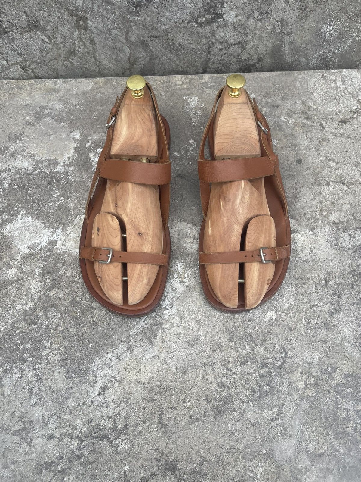 Hermes 🟤 Brown strappy sandals Size US 9 / EU 42 - 2 Thumbnail
