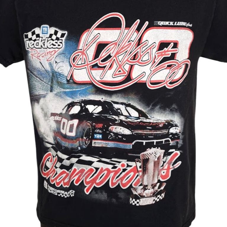 Champion RECKLESS RACING T Shirt Mens Size Small Black YR Champions Size US S / EU 44-46 / 1 - 2 Thumbnail