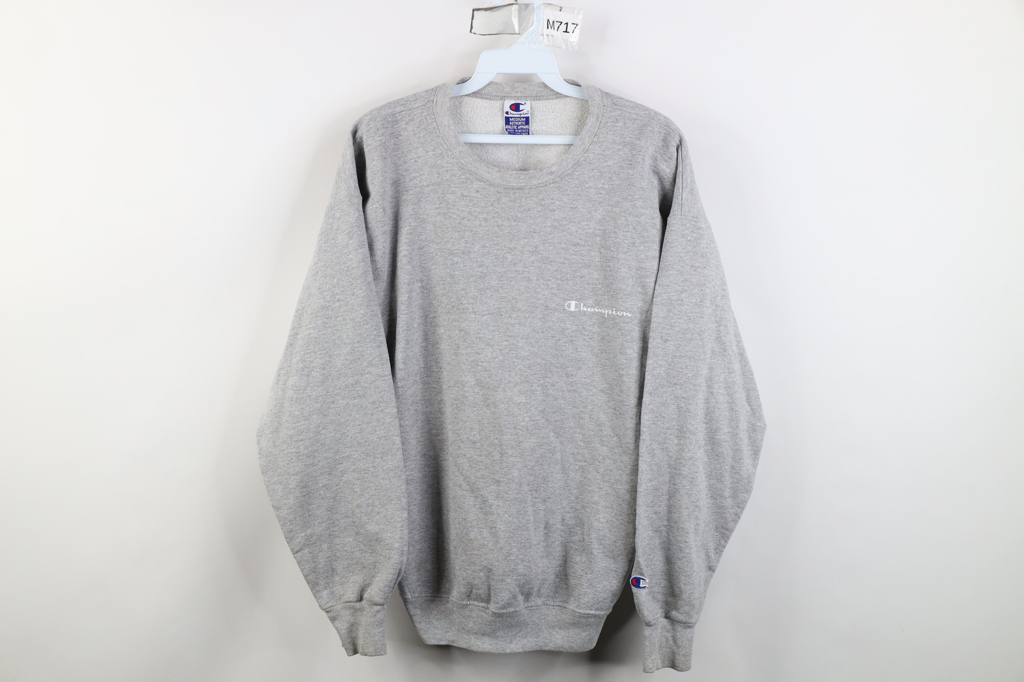 Vintage 90s Champion Spell Crewneck Sweatshirt Heather Gray