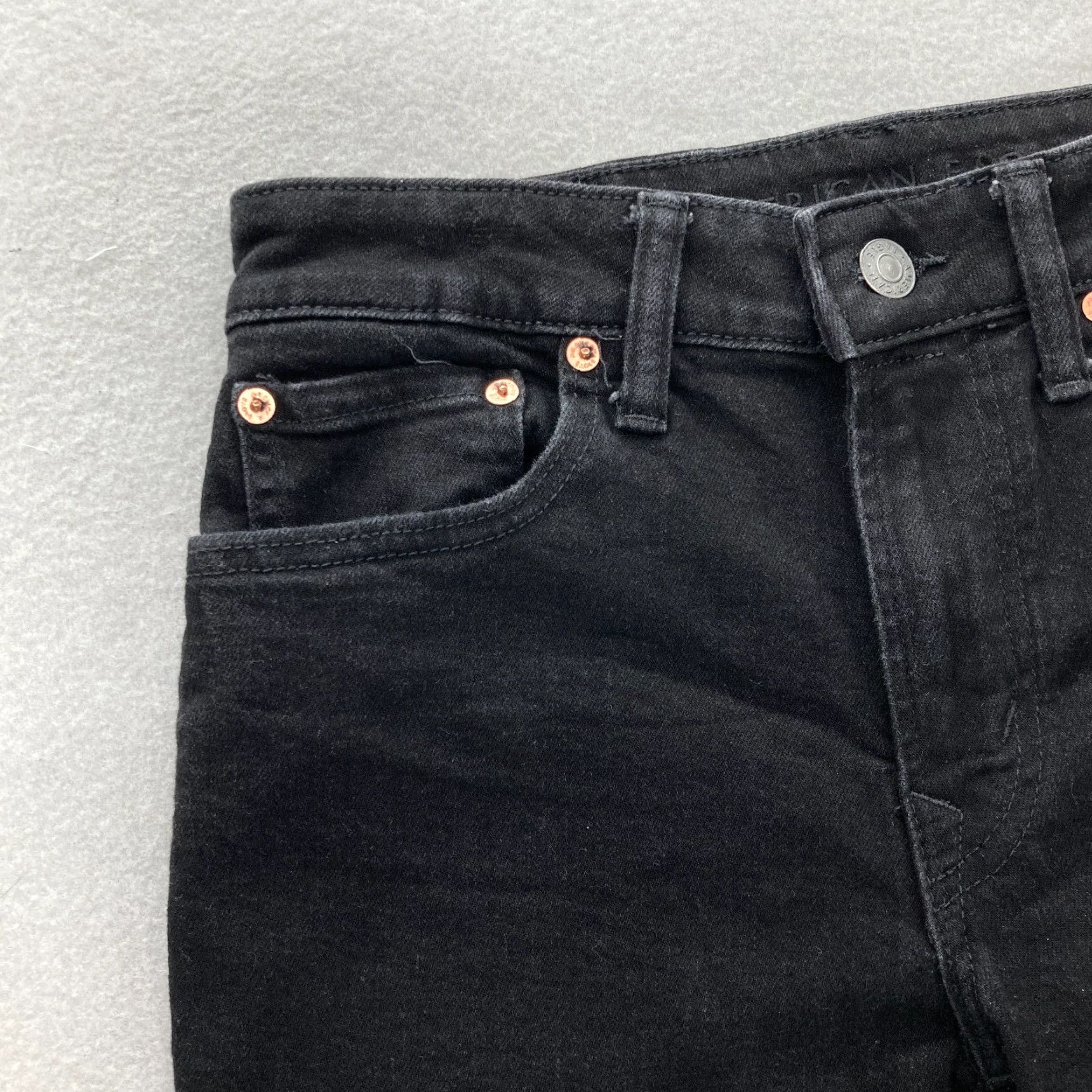 American Eagle Outfitters American Eagle Jeans Mens 28x30 Original Straight Black Stretch Denim Grunge Size US 28 / EU 44 - 3 Thumbnail