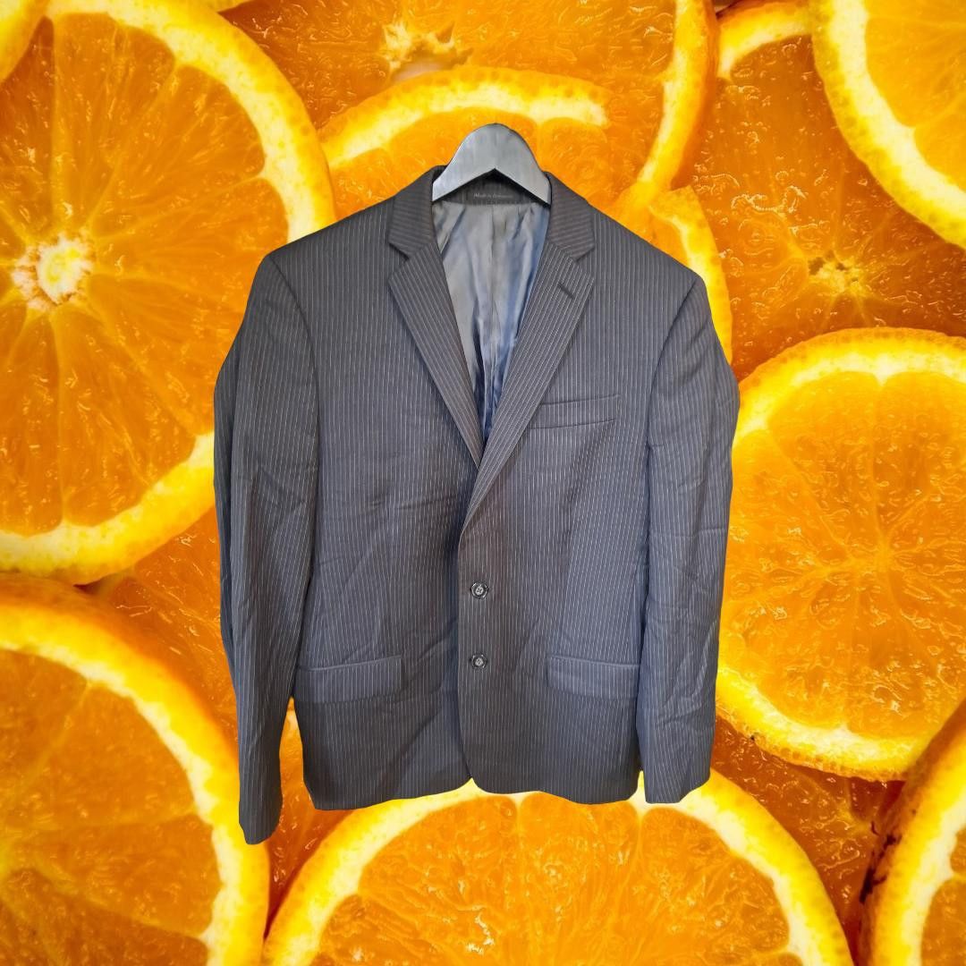Calvin Klein Calvin Klein Slim Fit Gray Pinstripe 2 Button Blazer Size 40 Size 40R - 1 Thumbnail