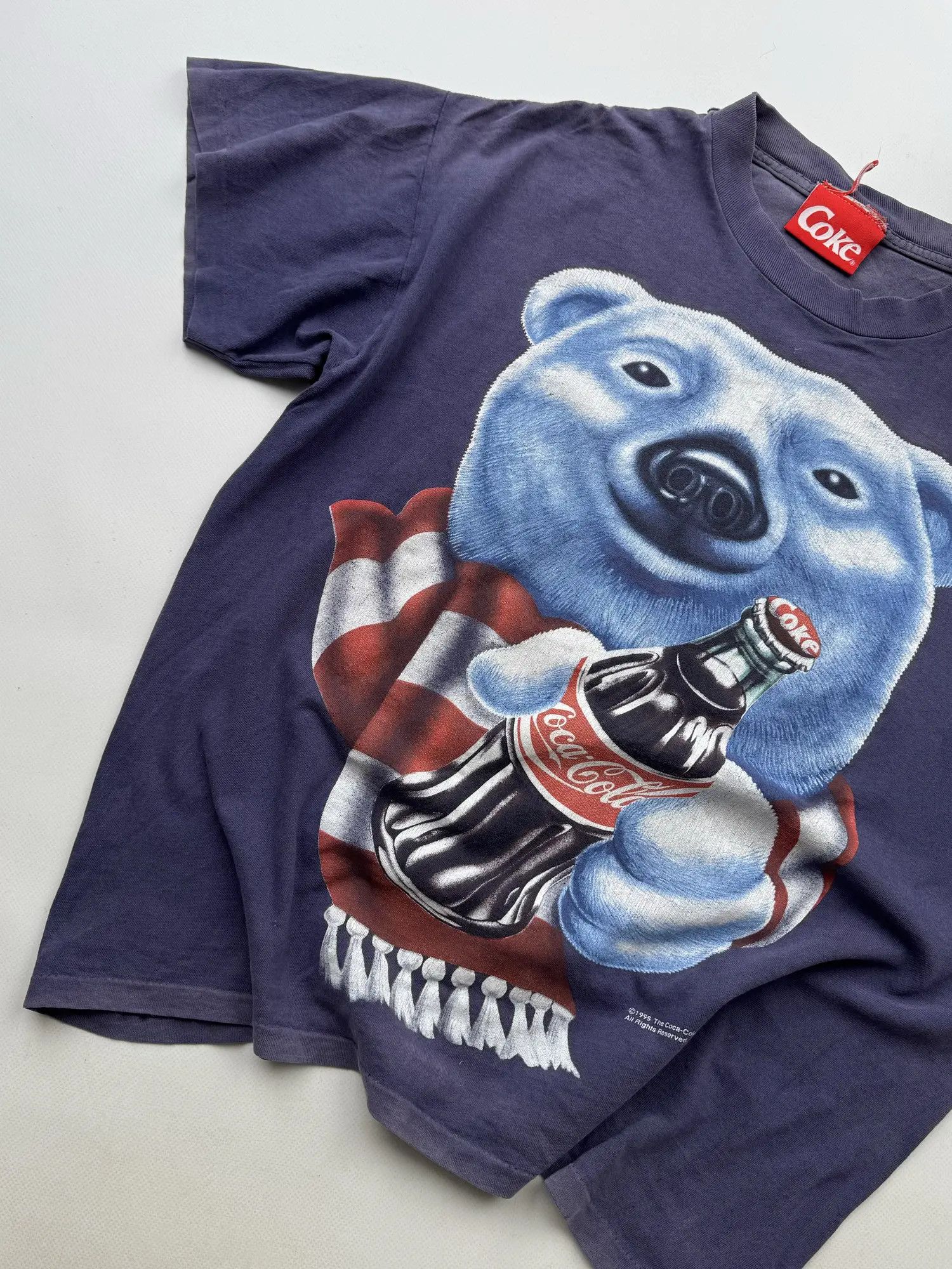 Coca Cola Coca Cola 1995 Vintage Thrashed T-Shirt (459) Size US L / EU 52-54 / 3 - 2 Thumbnail