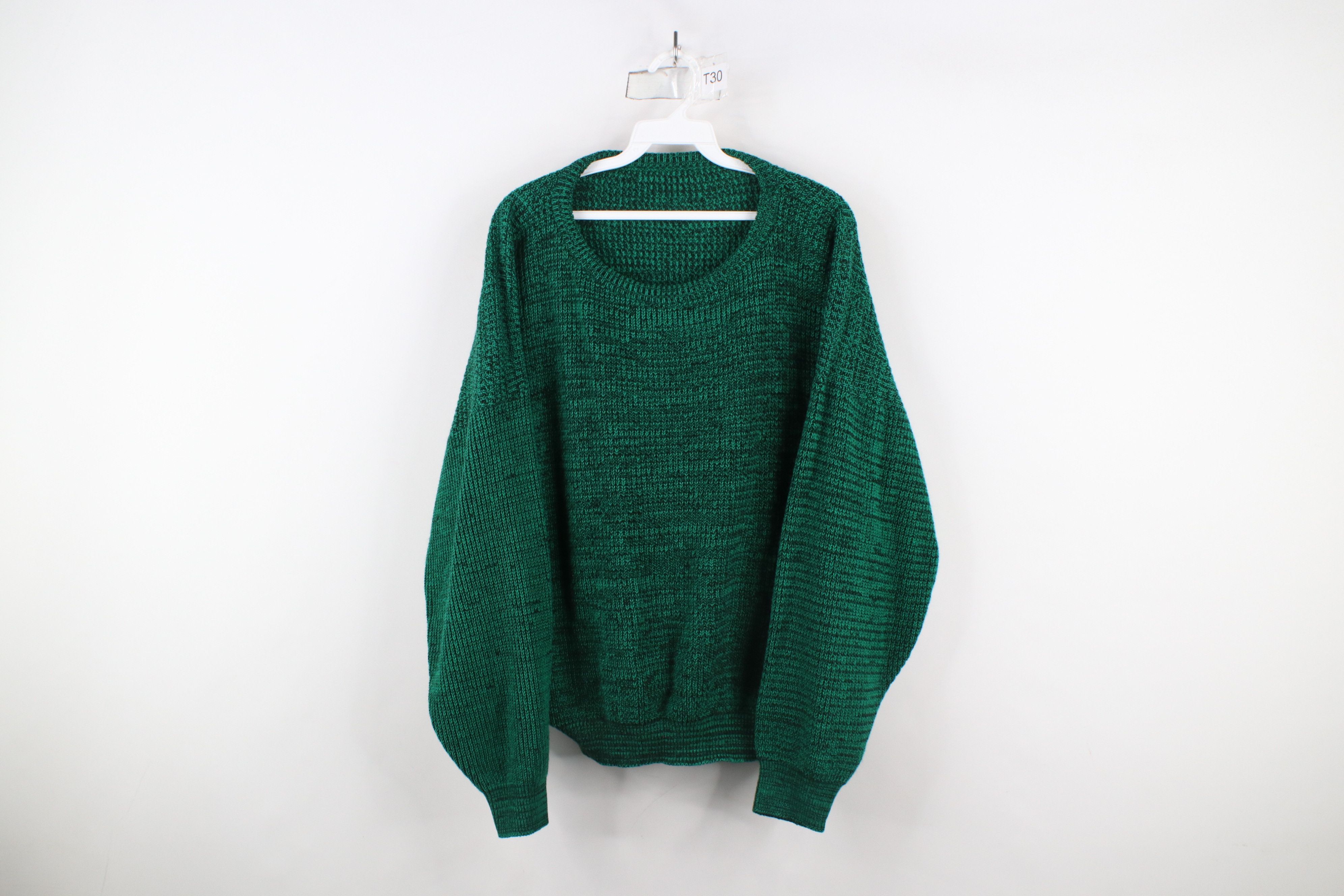 Vintage Vintage 90s Streetwear Fit Chunky Ribbed Knit Sweater Green Size XL / US 12-14 / IT 48-50 - 1 Thumbnail