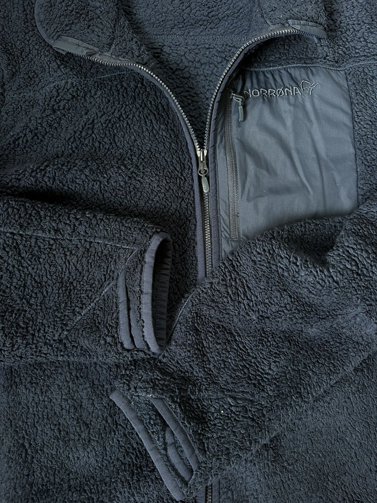 Norrona deep pile navy fleece sz L