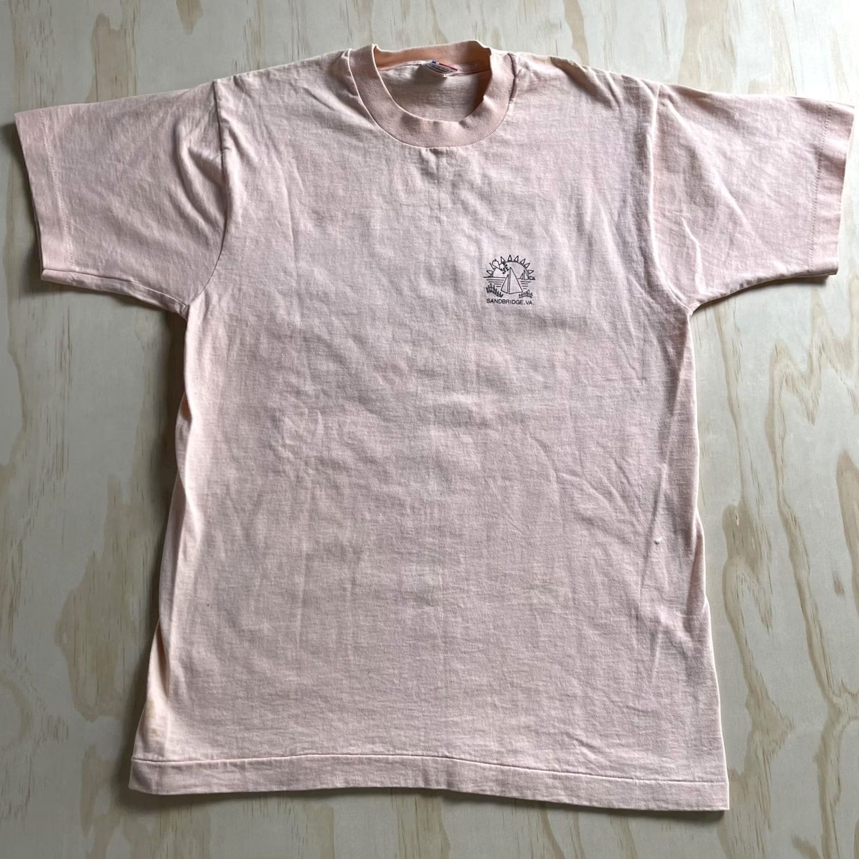 Fruit Of The Loom VINTAGE Fruit of the Loom Shirt Mens Large Pink Tee Sandbridge Beach Virginia Graphic Print Short Sleeve Crew Neck USA Travel Beach Size US L / EU 52-54 / 3 - 2 Thumbnail
