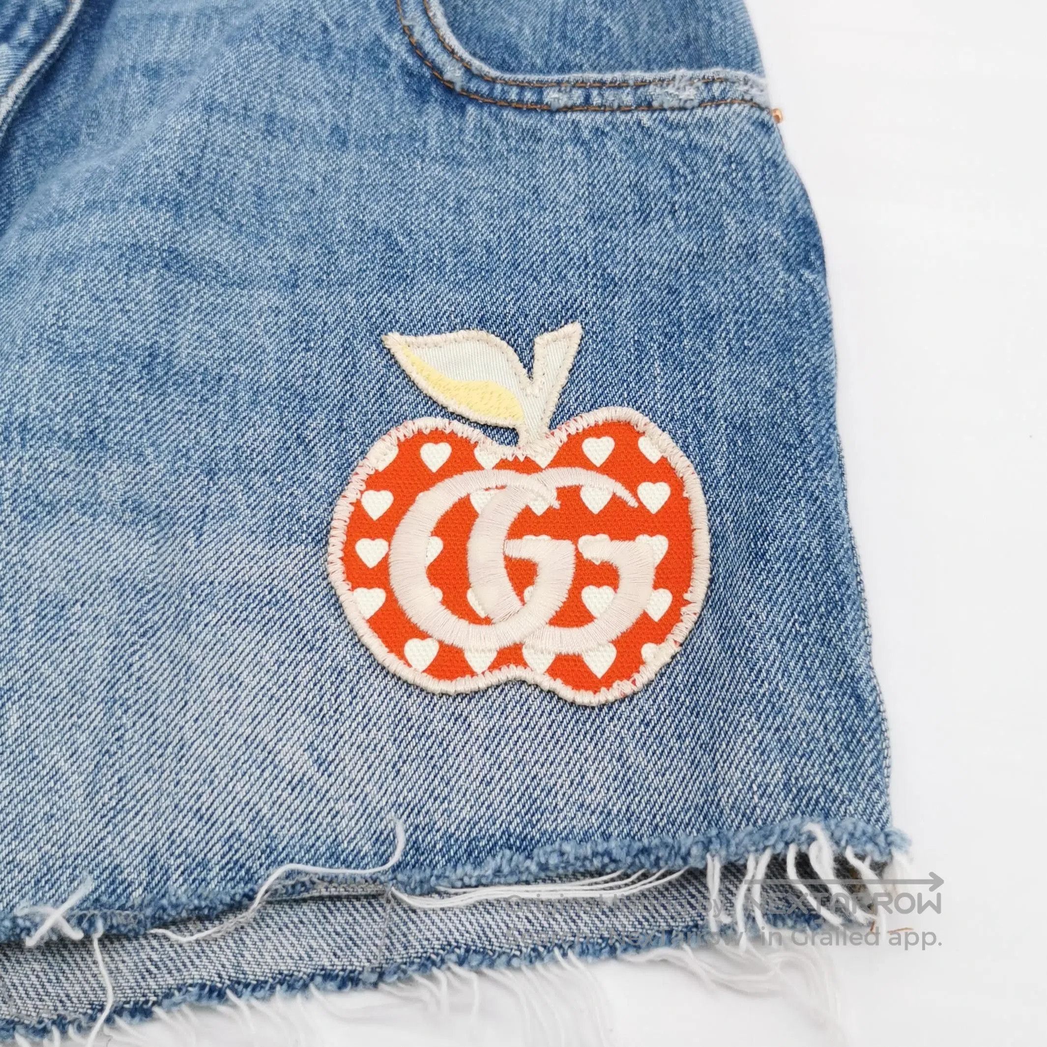 Gucci Gucci Denim Shorts w/ Apple & Double G Logo. Size 23" - 1 Thumbnail