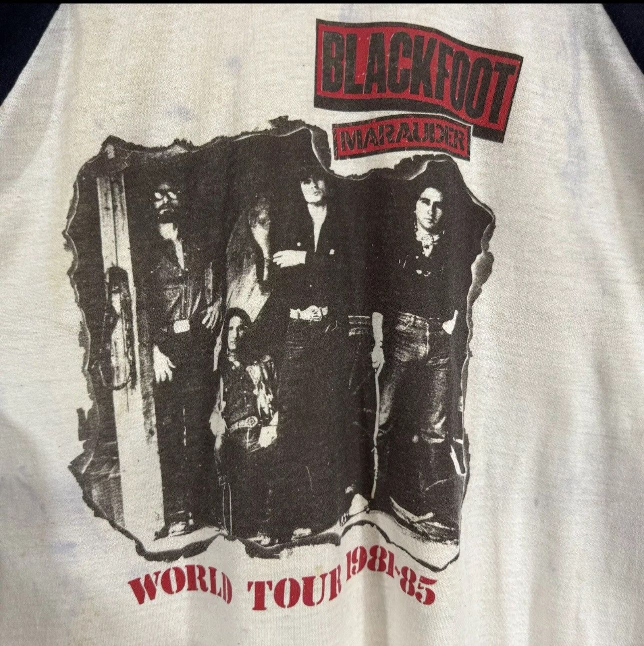 Vintage Blackfoot Marauder World Tour 1981-85 Rock Band Raglan Shirt Size US M / EU 48-50 / 2 - 9 Thumbnail