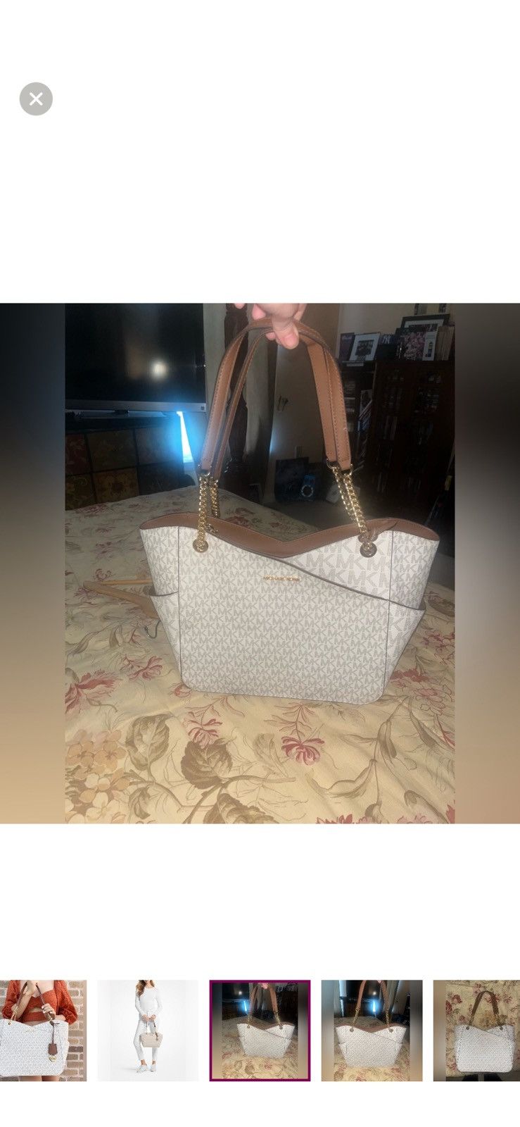 Michael Kors BRAND NEW Michael Kors Vanilla JetSet Large Shoulder Bag Size ONE SIZE - 5 Thumbnail
