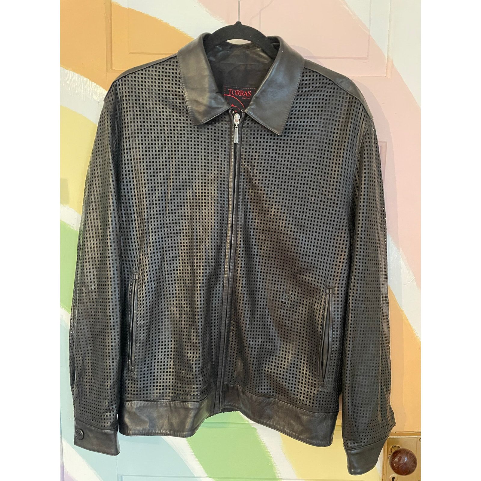 Torras Torras Men’s Black Perforated Leather Jacket Size 40 Size US M / EU 48-50 / 2 - 2 Thumbnail