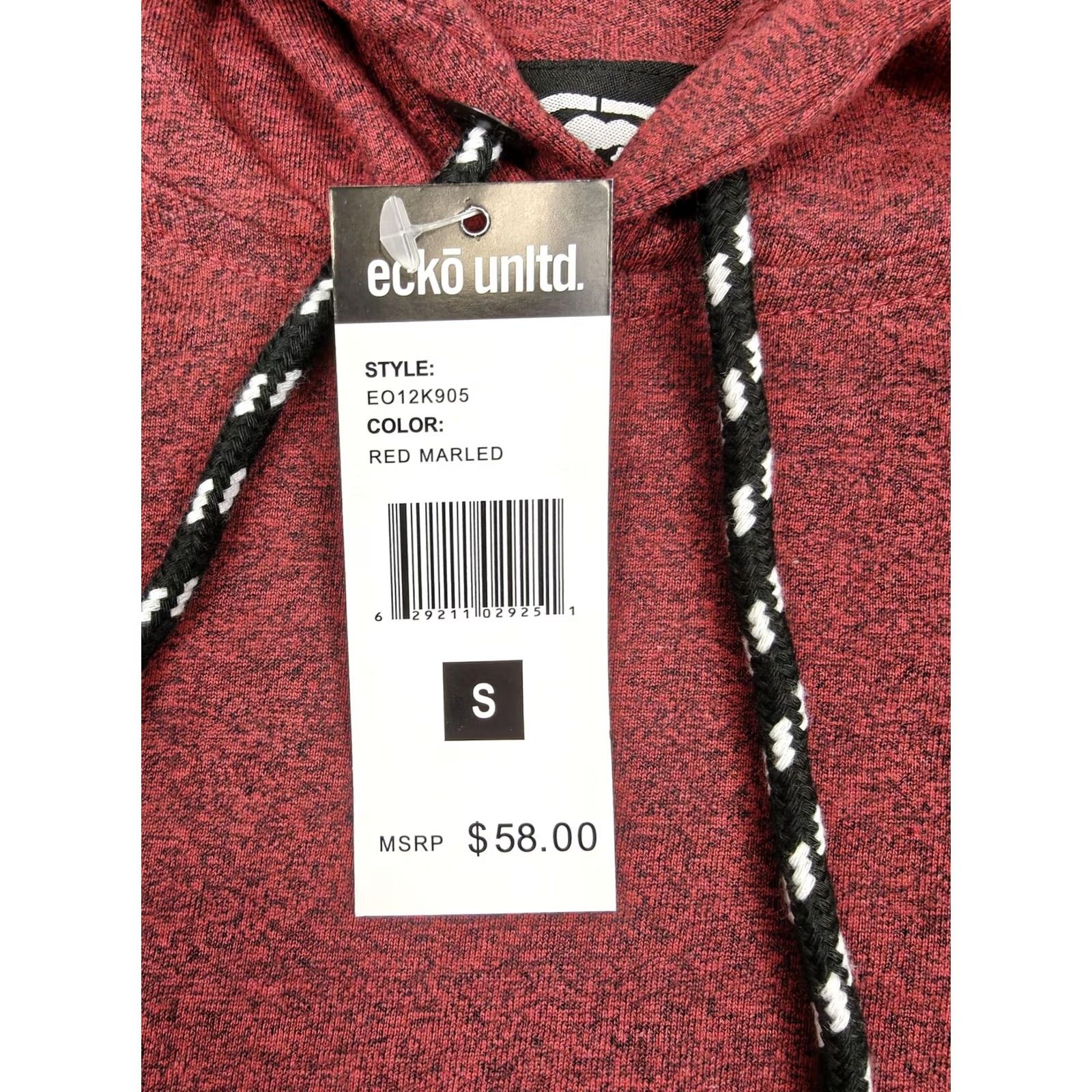 Ecko Unltd. Ecko Unltd Mens Short Sleeve Hoodie Shirt Crimson Marbled Small Graphic Sweatshirt Size US S / EU 44-46 / 1 - 5 Thumbnail