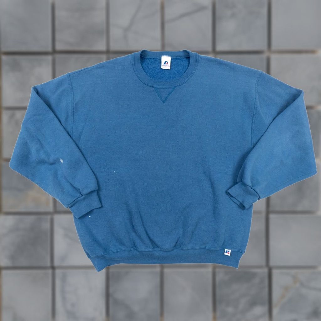 Russell Athletic VINTAGE Russell Athletic Sweatshirt Mens XL Blue Crewneck Sweater Logo Pullover All Seasons Womens, Mens Size US XL / EU 56 / 4 - 1 Thumbnail