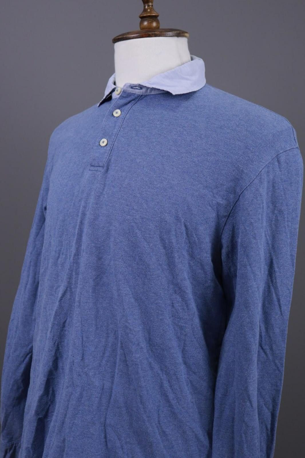 Designer Hackett London Classic Fit Blue Rugby Polo Sweater Size L Size US L / EU 52-54 / 3 - 5 Thumbnail