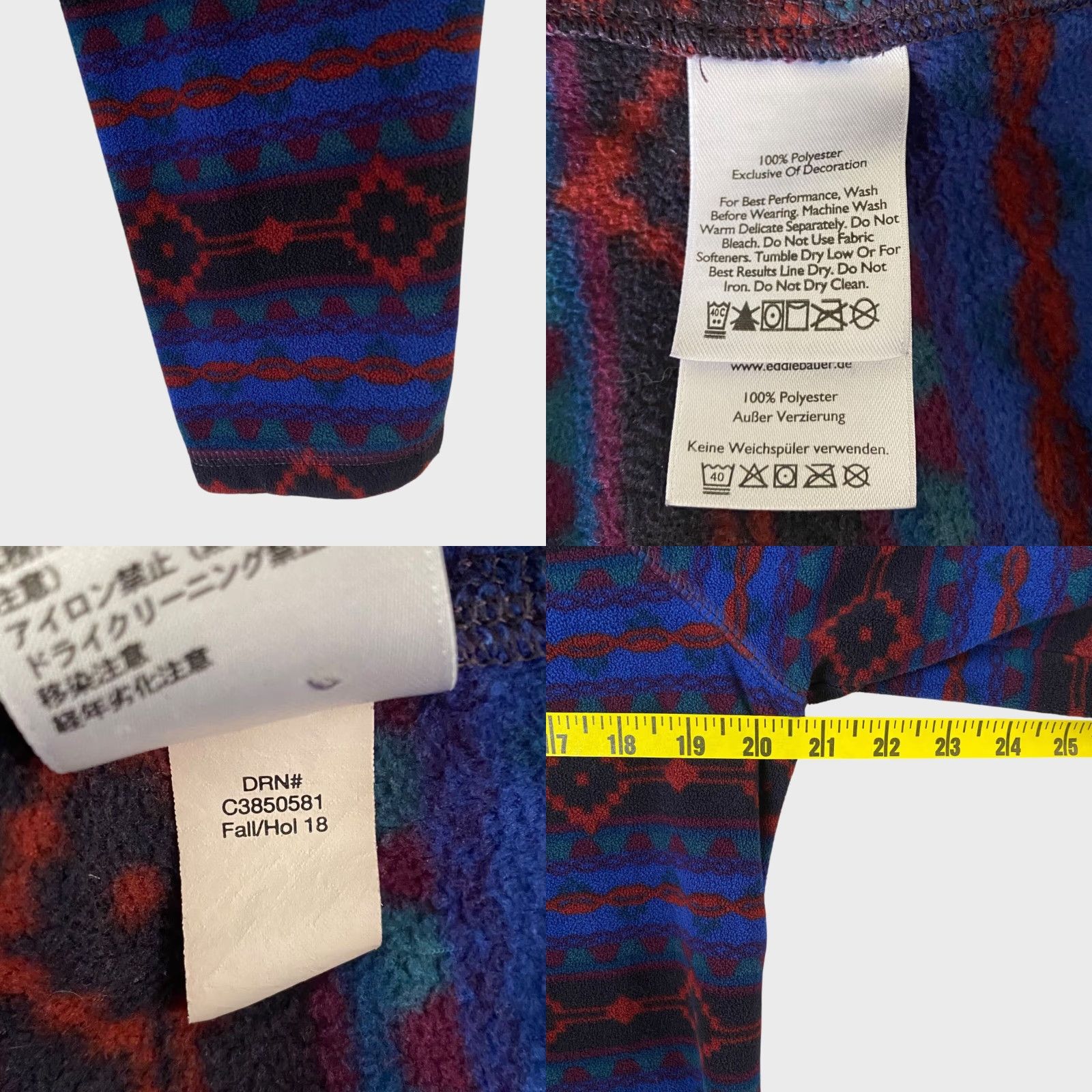 Eddie Bauer VINTAGE Eddie Bauer Quest Fleece Aztec Quarter-Zip Women's Large Long-Sleeve Pullover Size L / US 10 / IT 46 - 8 Thumbnail